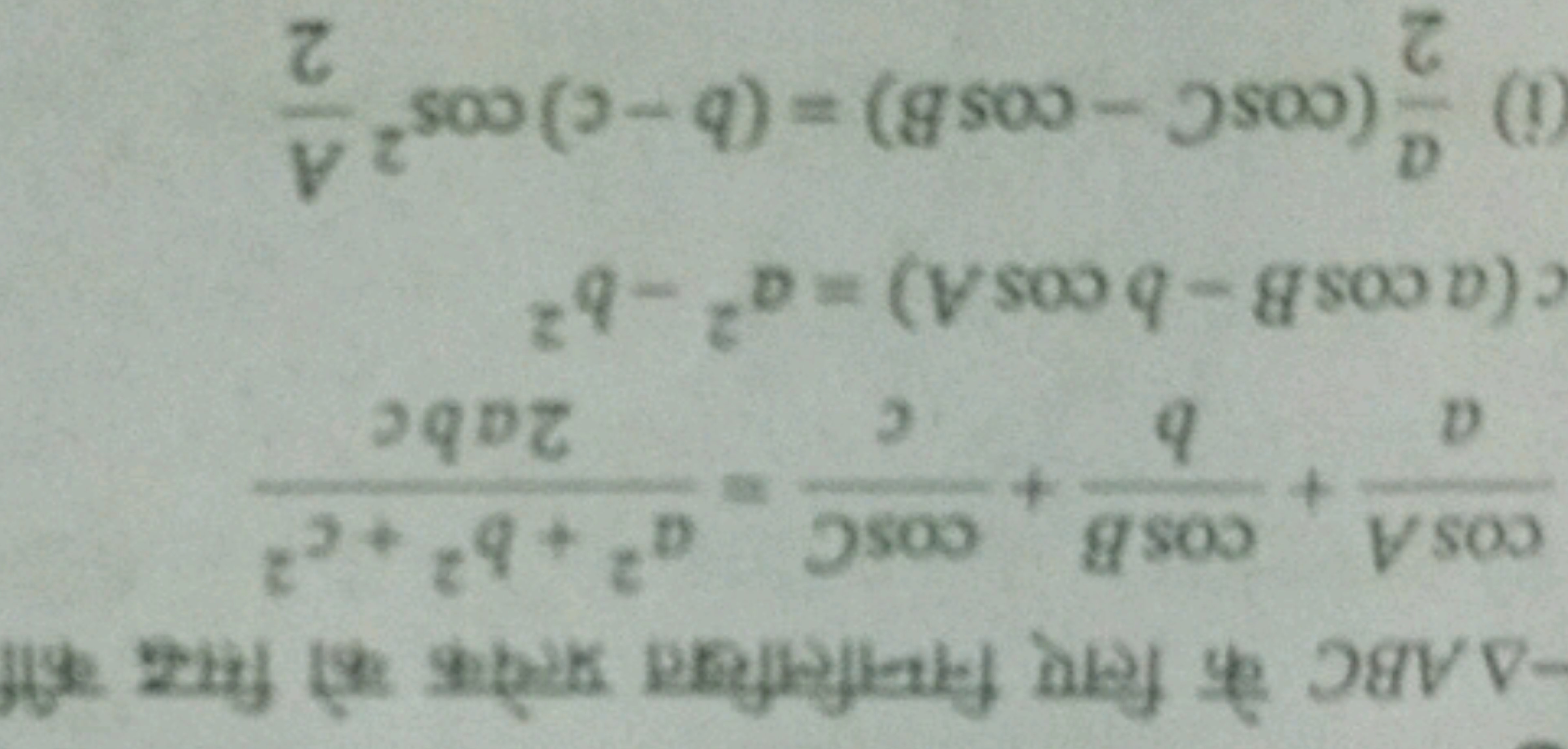 −△ABC के लिए निम्नलिखित प्रत्येक को सिद्ध की
acosA​+bcosB​+ccosC​=2abc