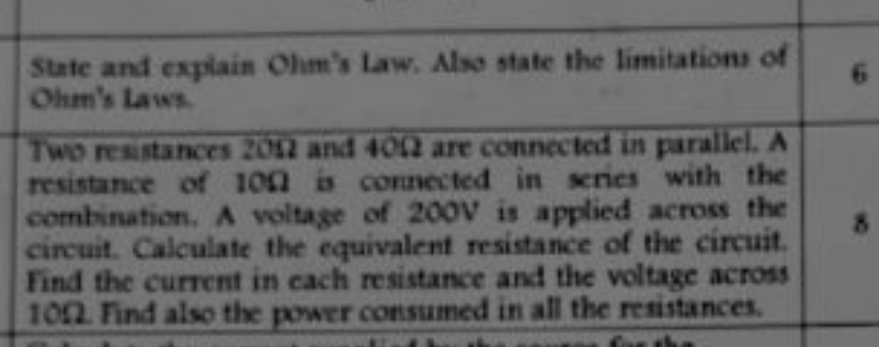 Strte and explain Olim's Law. Also state the limitations of Ohm's Laws