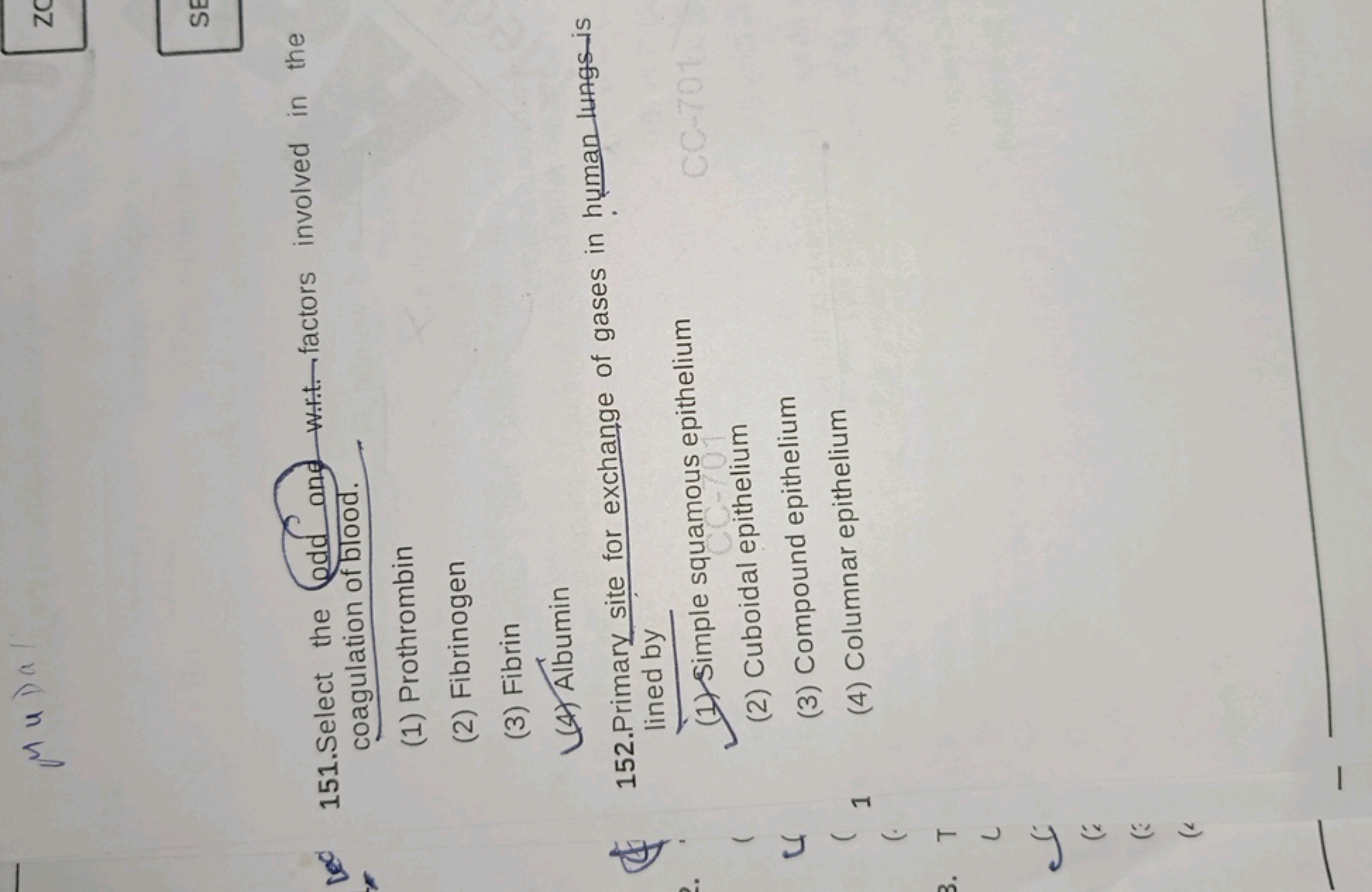 MuDa
ZC
SE
Lec
151. Select the odd and w.rt. factors involved in the
c