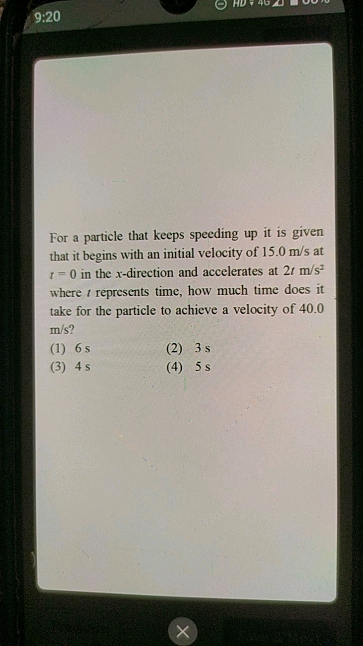 9:20

For a particle that keeps speeding up it is given that it begins