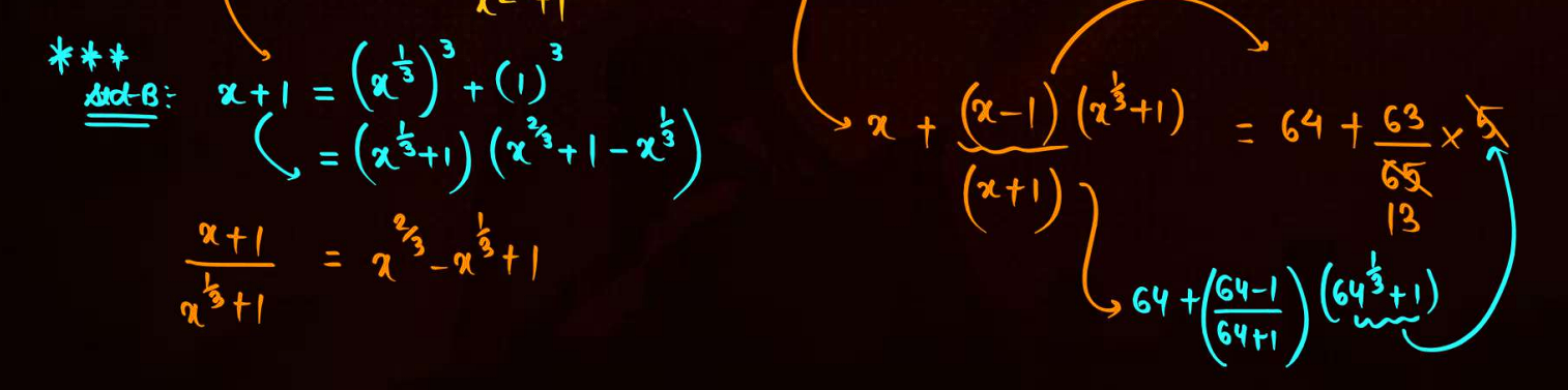 *** x+1=(x31​)3+(1)3
x+1x31​+1x+1​​=(x31​)3+(1)3=(x31​+1)(x2/3+1−x31​)