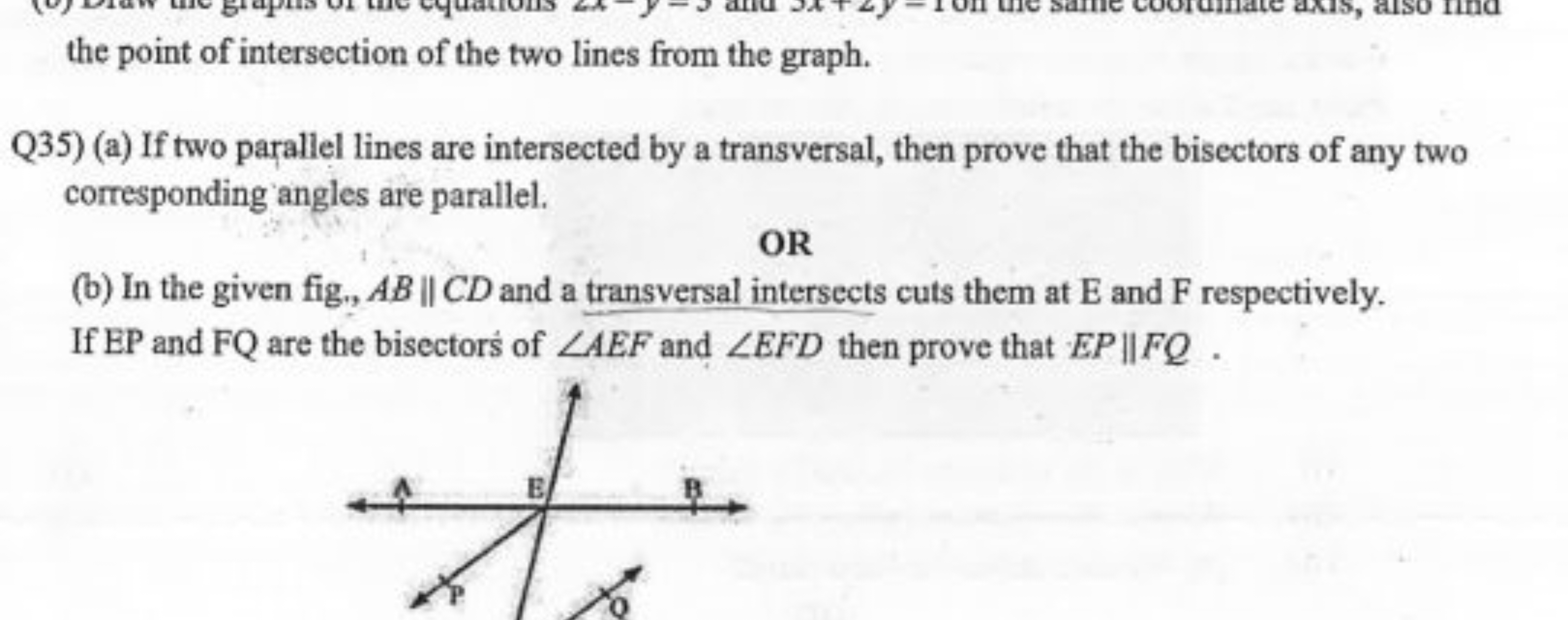 the point of intersection of the two lines from the graph.
Q35) (a) If