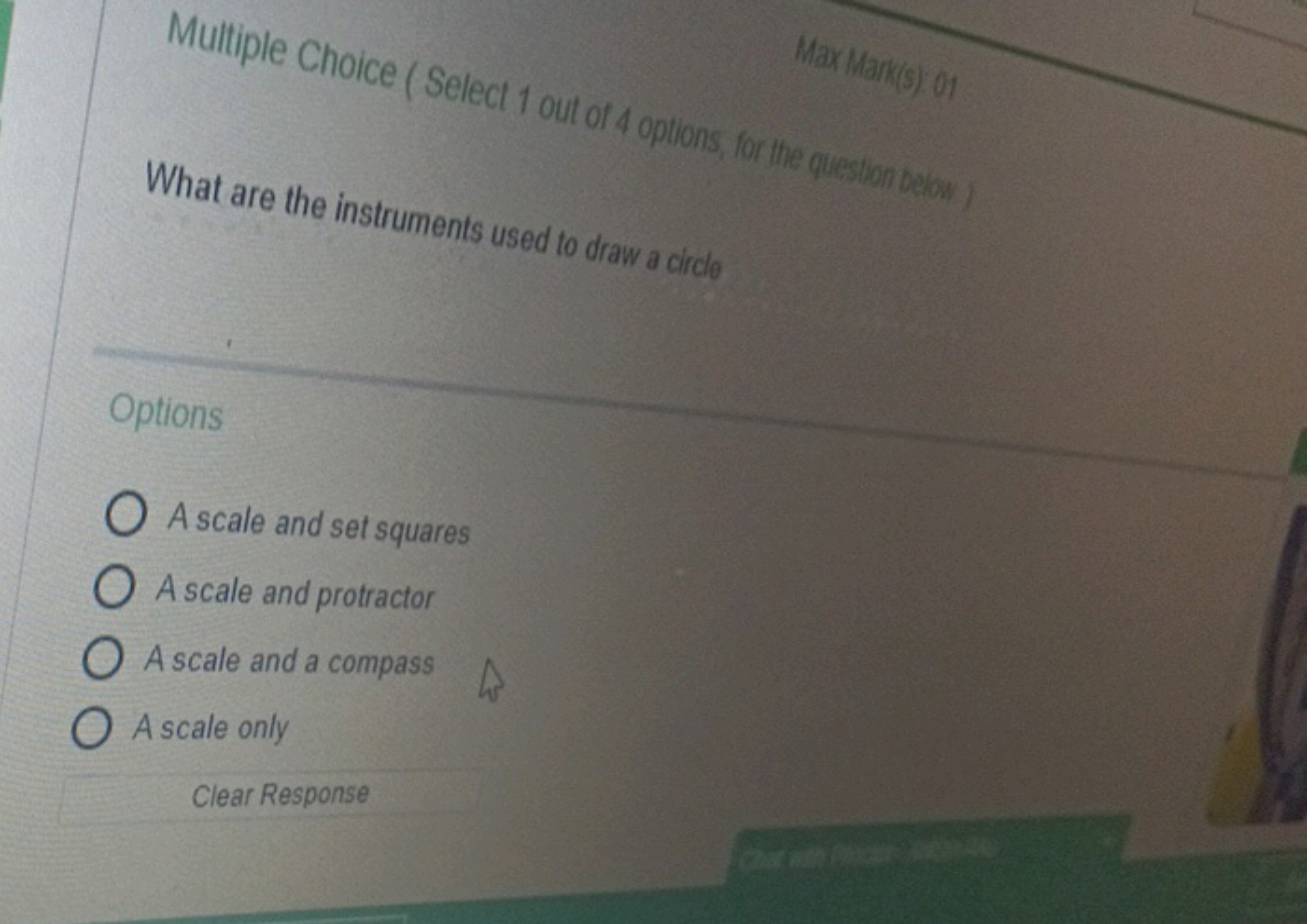 Multiple Choice ( Select 1 oul or 4 options, for the question Decoun)
