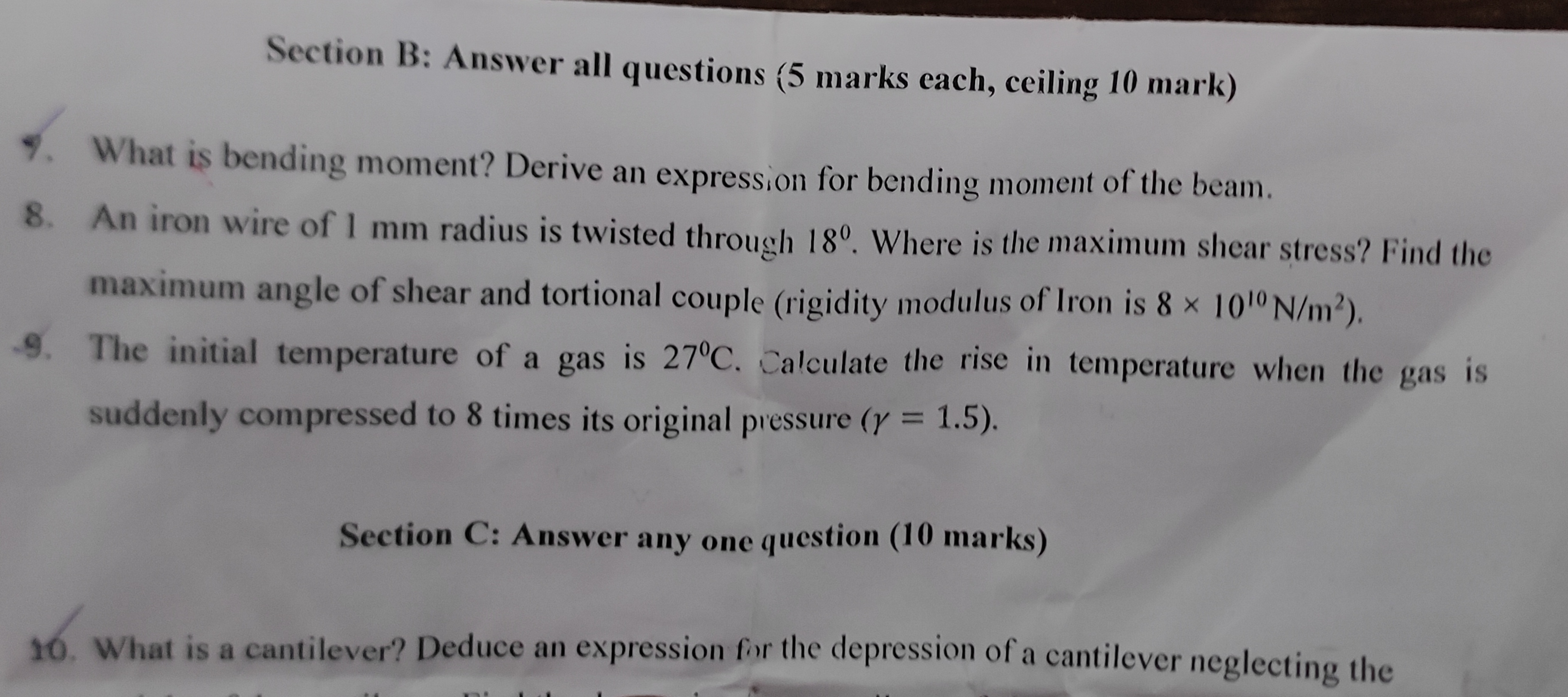 Section B: Answer all questions (5 marks each, ceiling 10 mark)
4. Wha