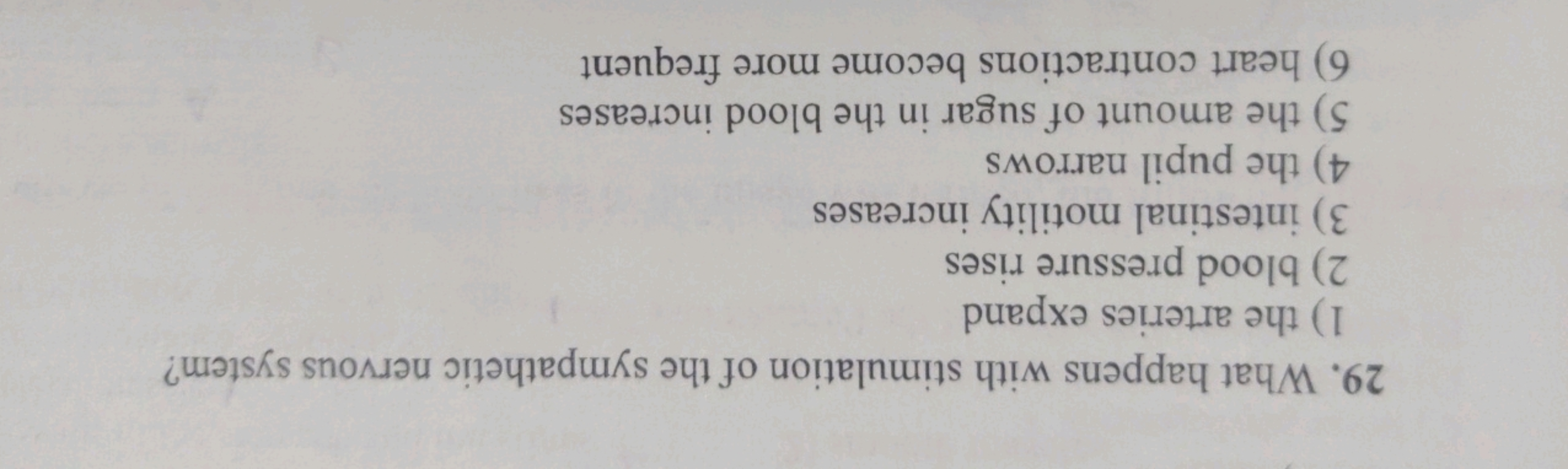 29. What happens with stimulation of the sympathetic nervous system?
1