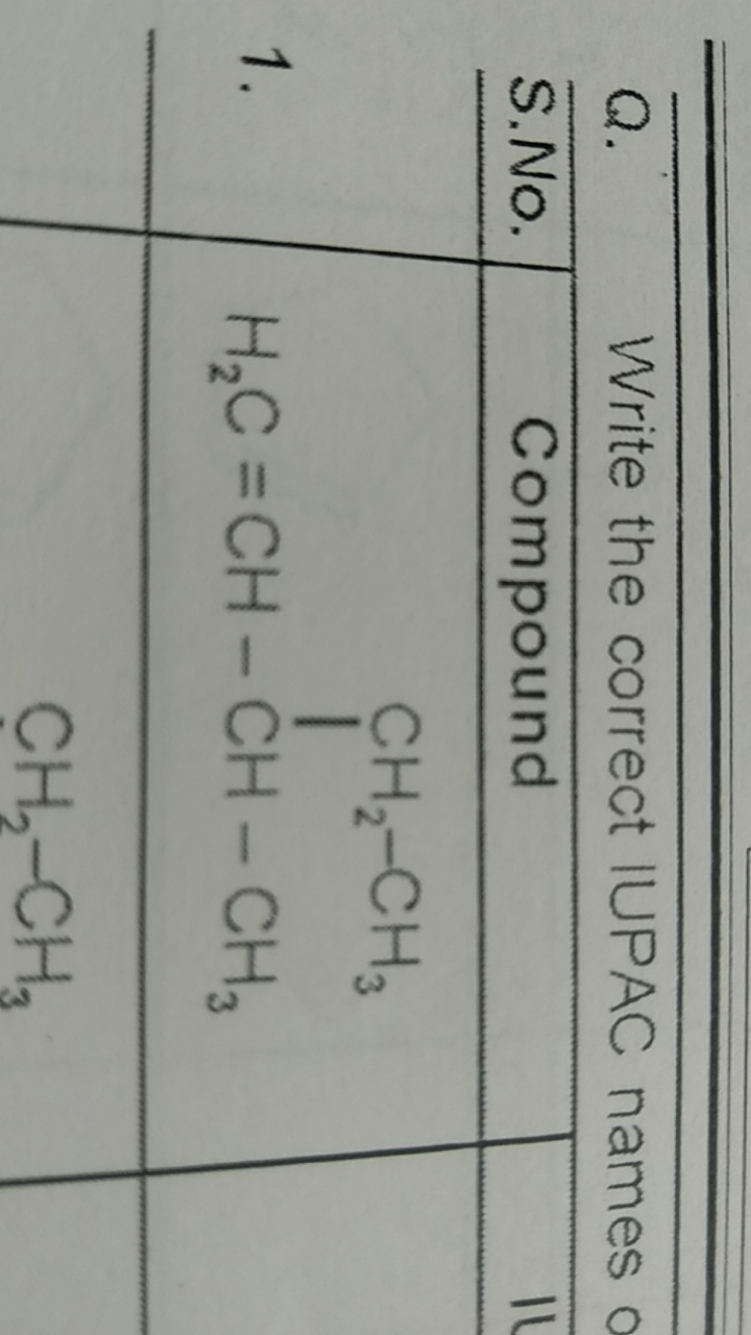 \begin{tabular} { l | c | c } 
\hline \hline Q. & Write the correct IU