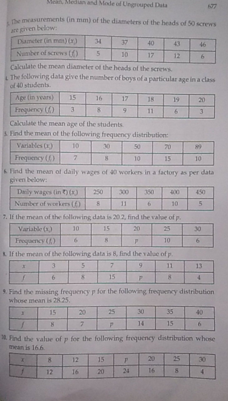 Mean, Median and Mode of Ungrouped Data677She measurements (in mm ) of.. image.