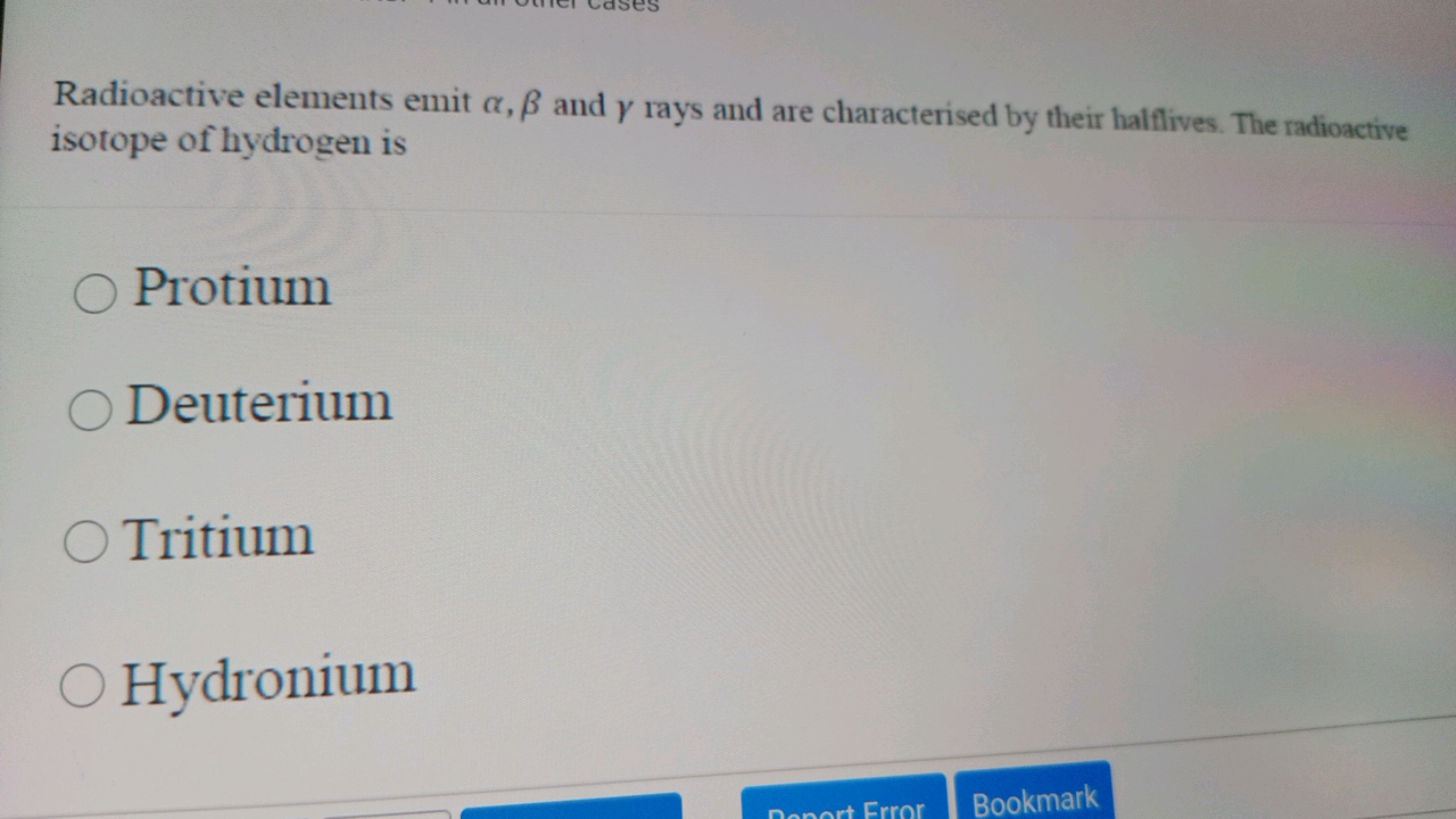 Radioactive elements emit α,β and γ rays and are characterised by thei