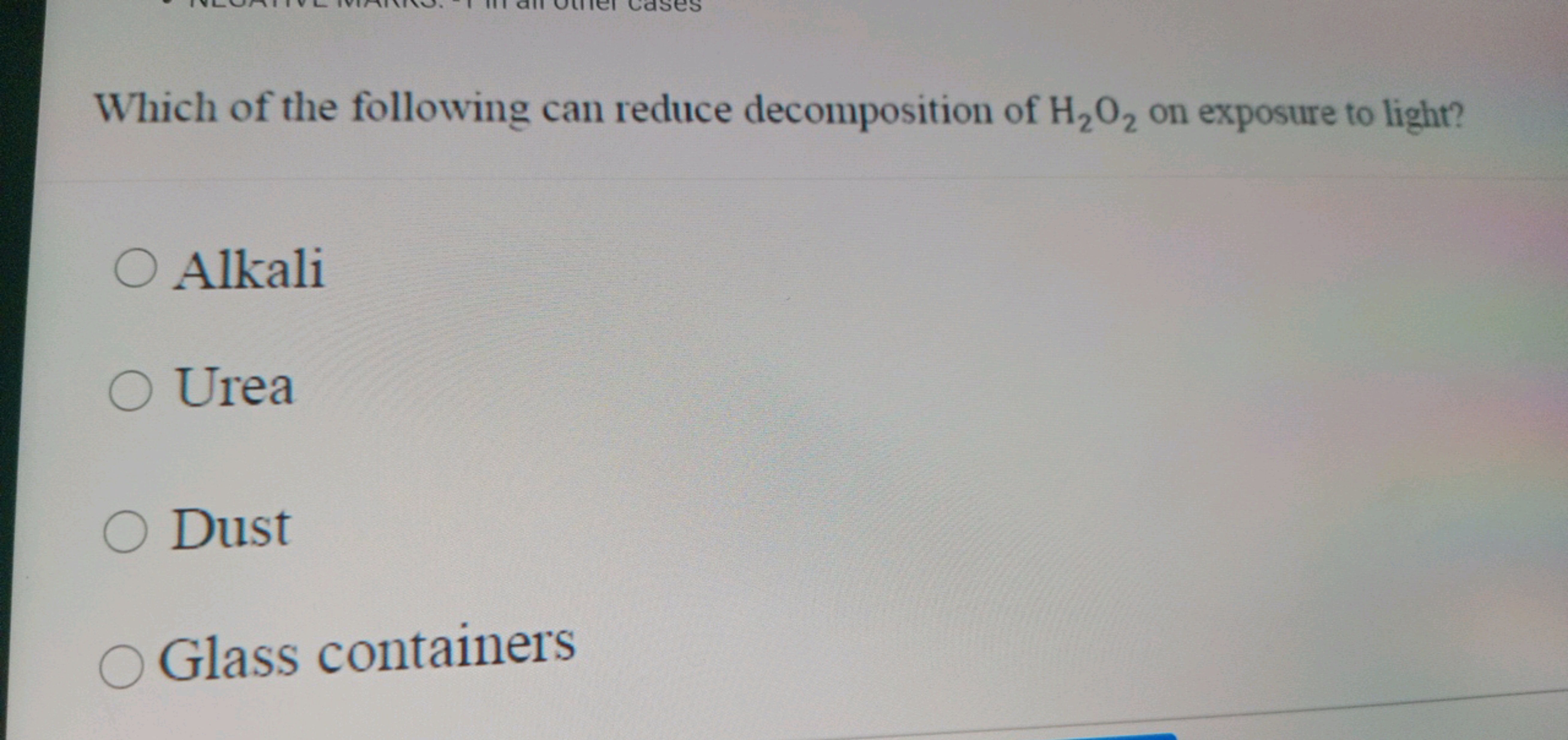 Which of the following can reduce decomposition of H2​O2​ on exposure 