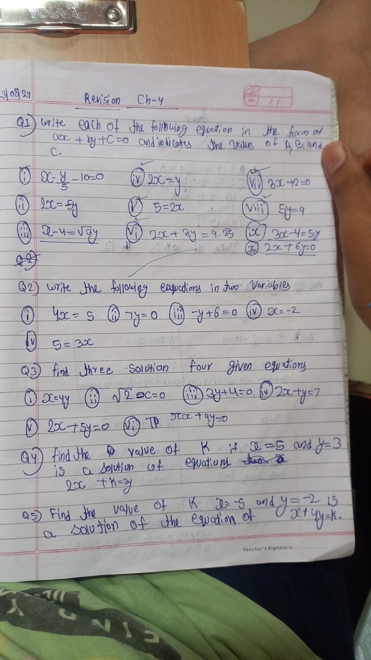 300224
Revision Cha
Q1) Write each of the following equation in the fo