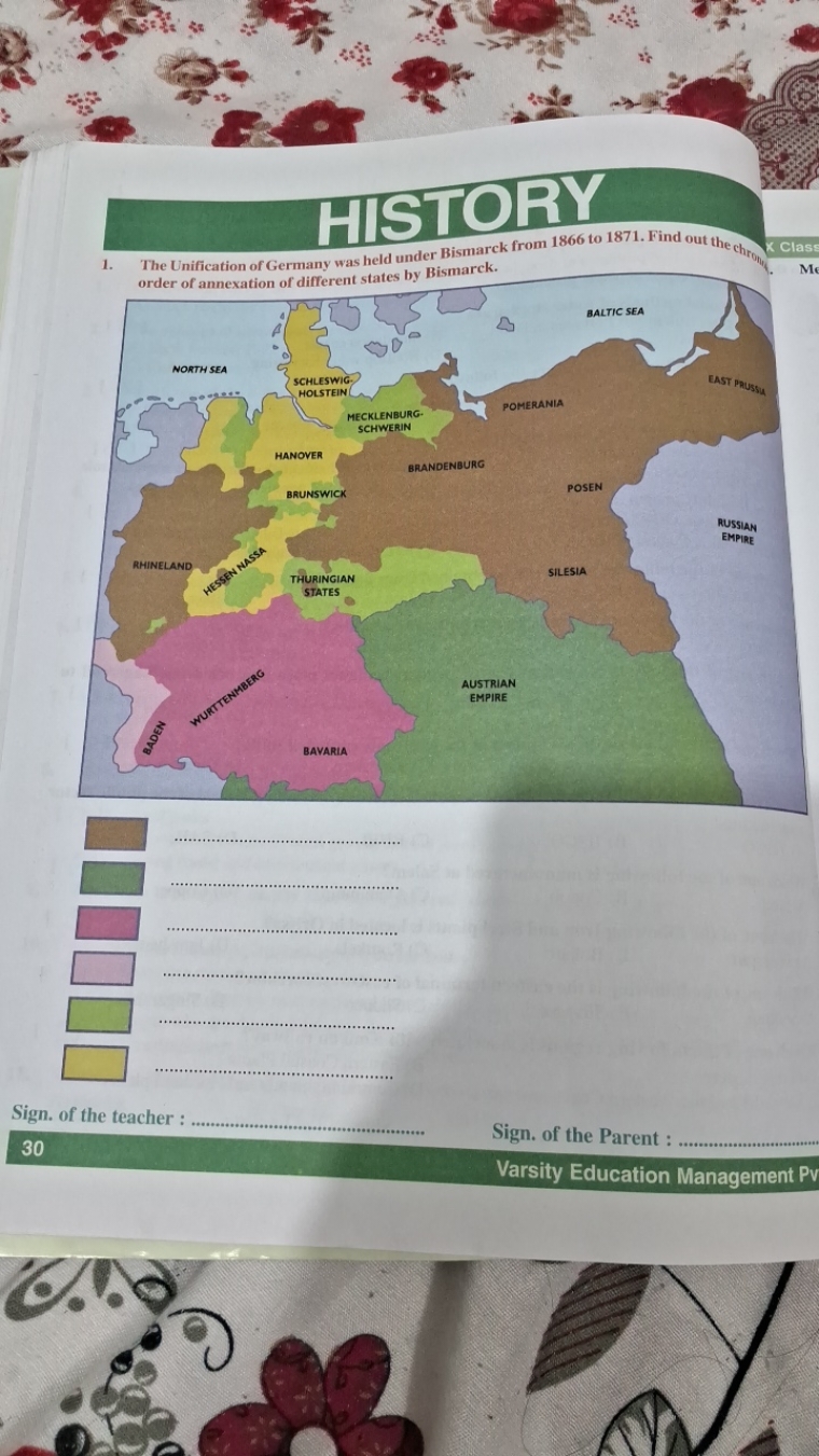 1. The Unification of Germany was held under Bismarck from 1866 to 187