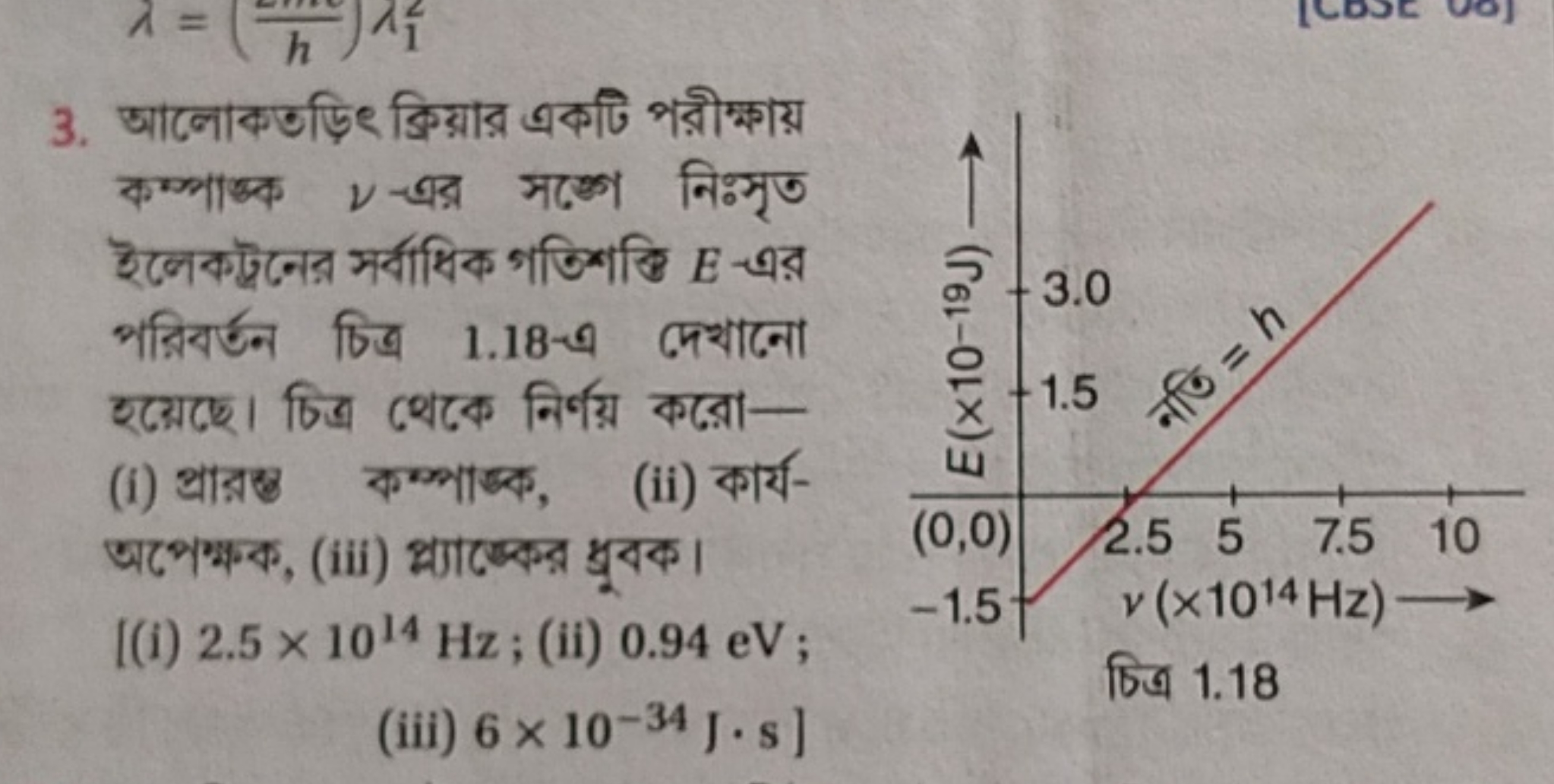 3. आলোকতড়ি ক্রিয়ার একটি পরী亠্মায় कम्भाज्क ν-बর সऱण निः्मृज ইॅलেকট্র