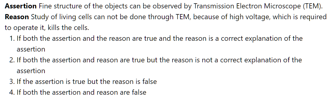 Assertion Fine structure of the objects can be observed by Transmissio