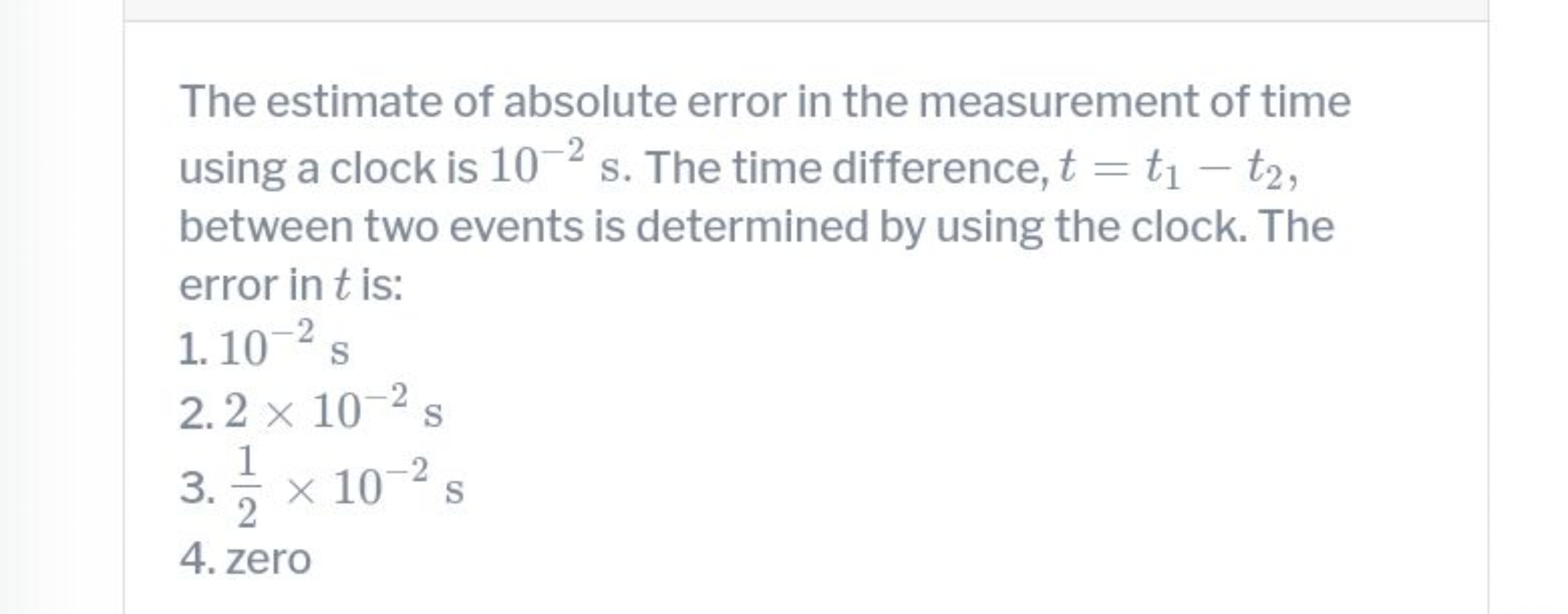 The estimate of absolute error in the measurement of time using a cloc