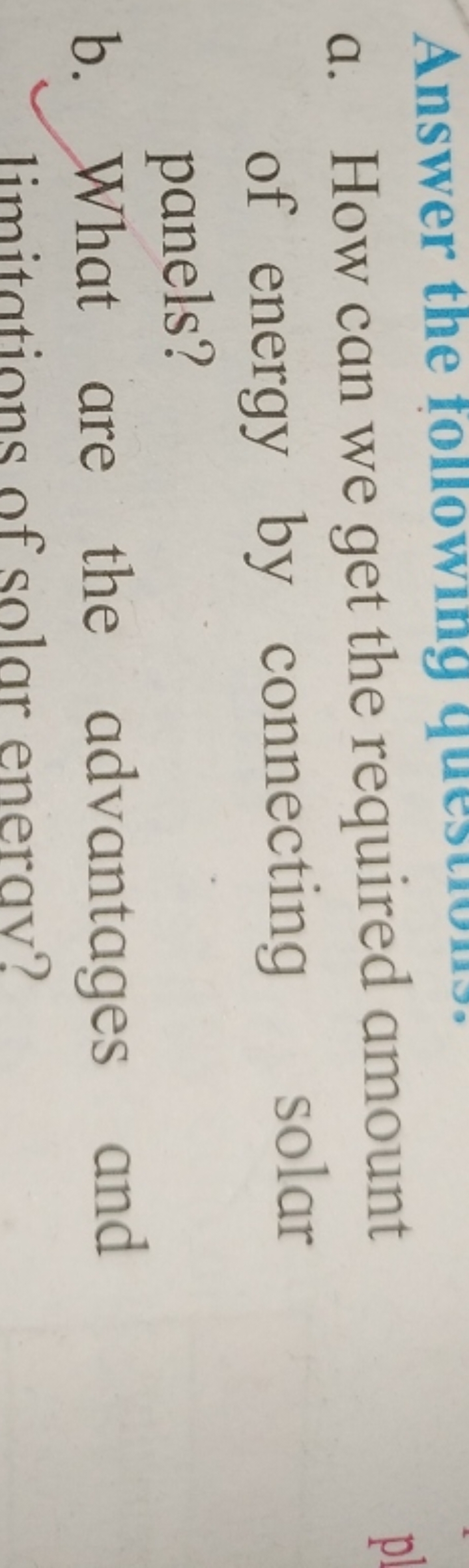 a. How can we get the required amount of energy by connecting solar pa