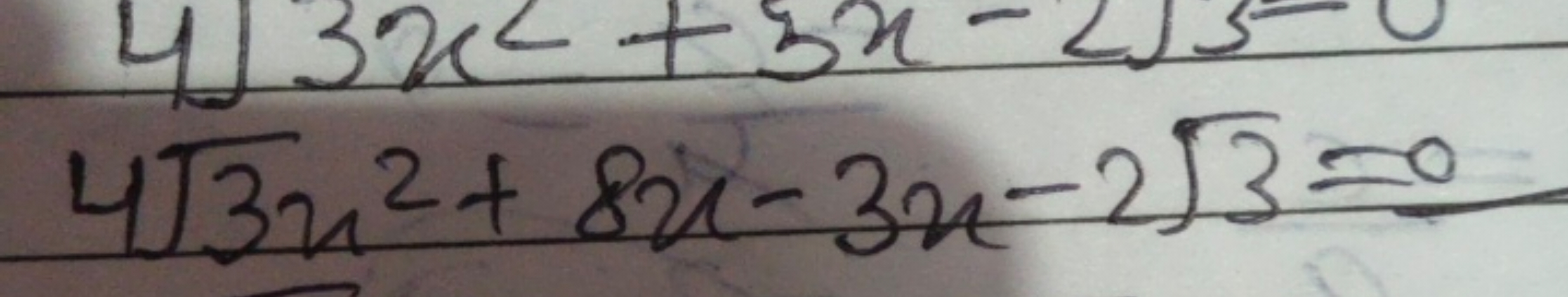 43​x2+8x−3x−23​=0