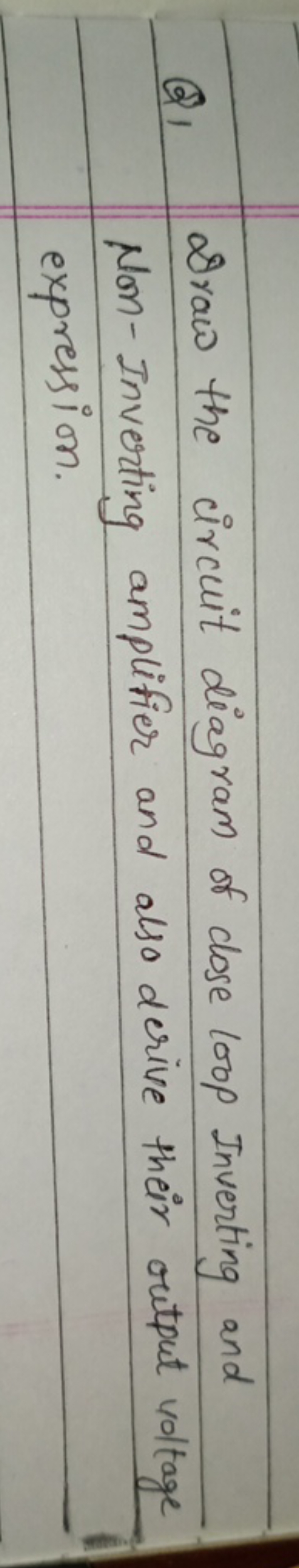 Q1 Draw the circuit diagram of close 100 p Inverting and Non-Inverting