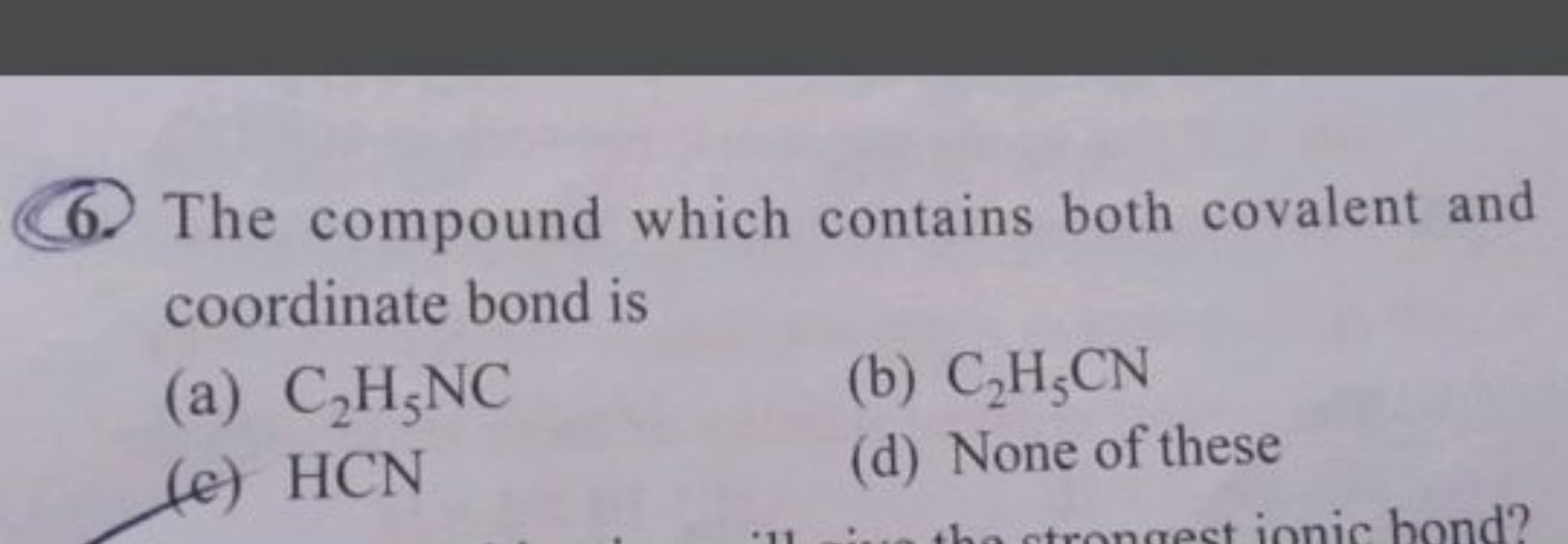 6. The compound which contains both covalent and coordinate bond is
(a