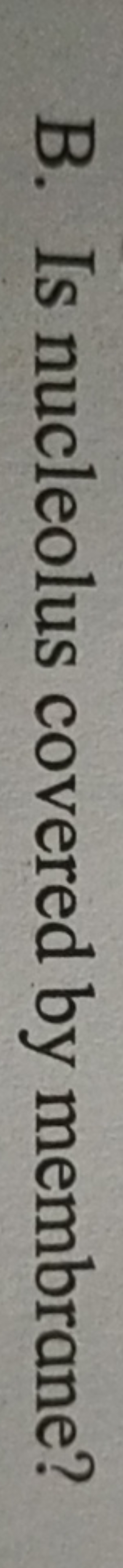 B. Is nucleolus covered by membrane?