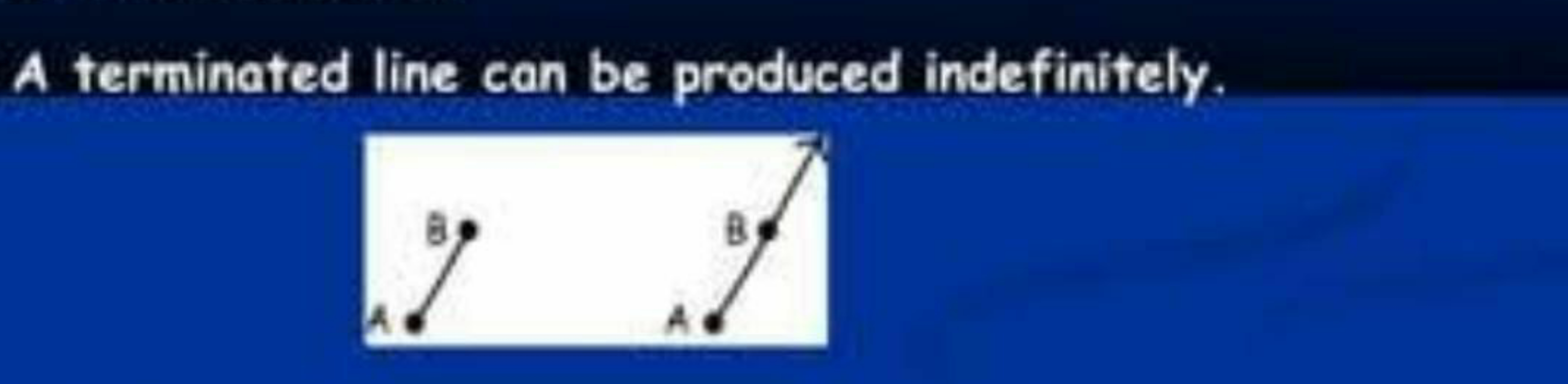 A terminated line can be produced indefinitely.