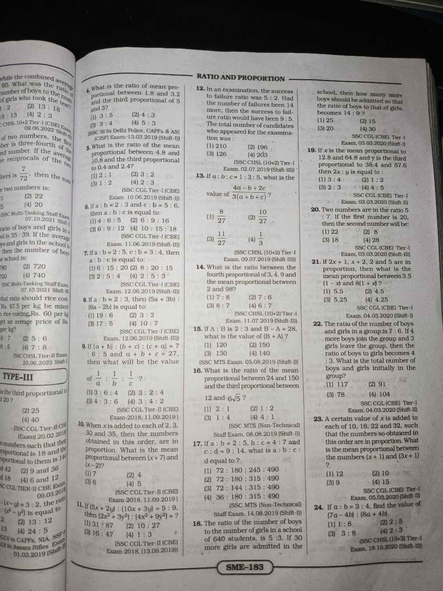 while the
combined average
60. What was the ratio of
number of boys
to