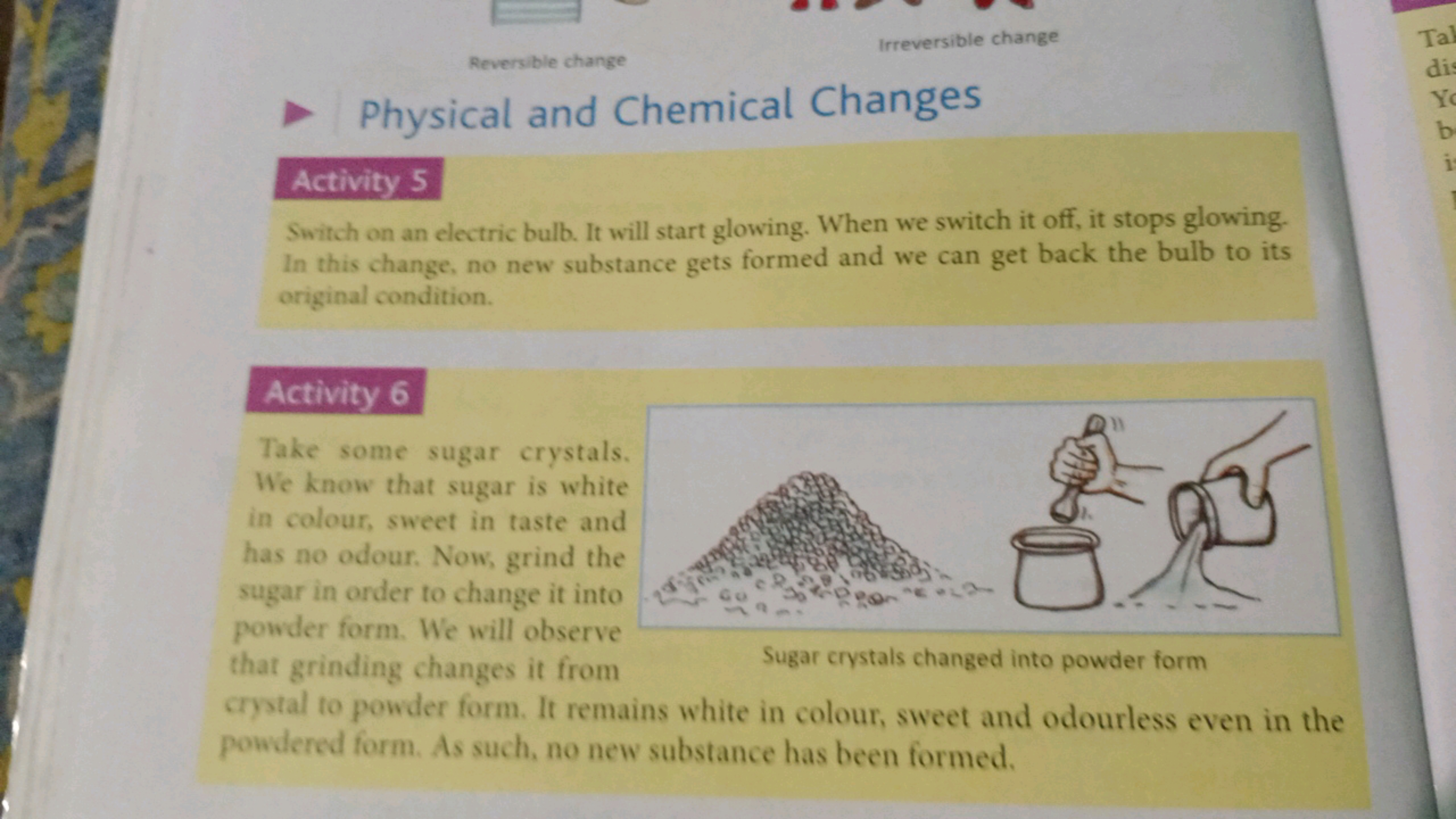 
Irreversible changeReversible change
Physical and Chemical Changes
Ac