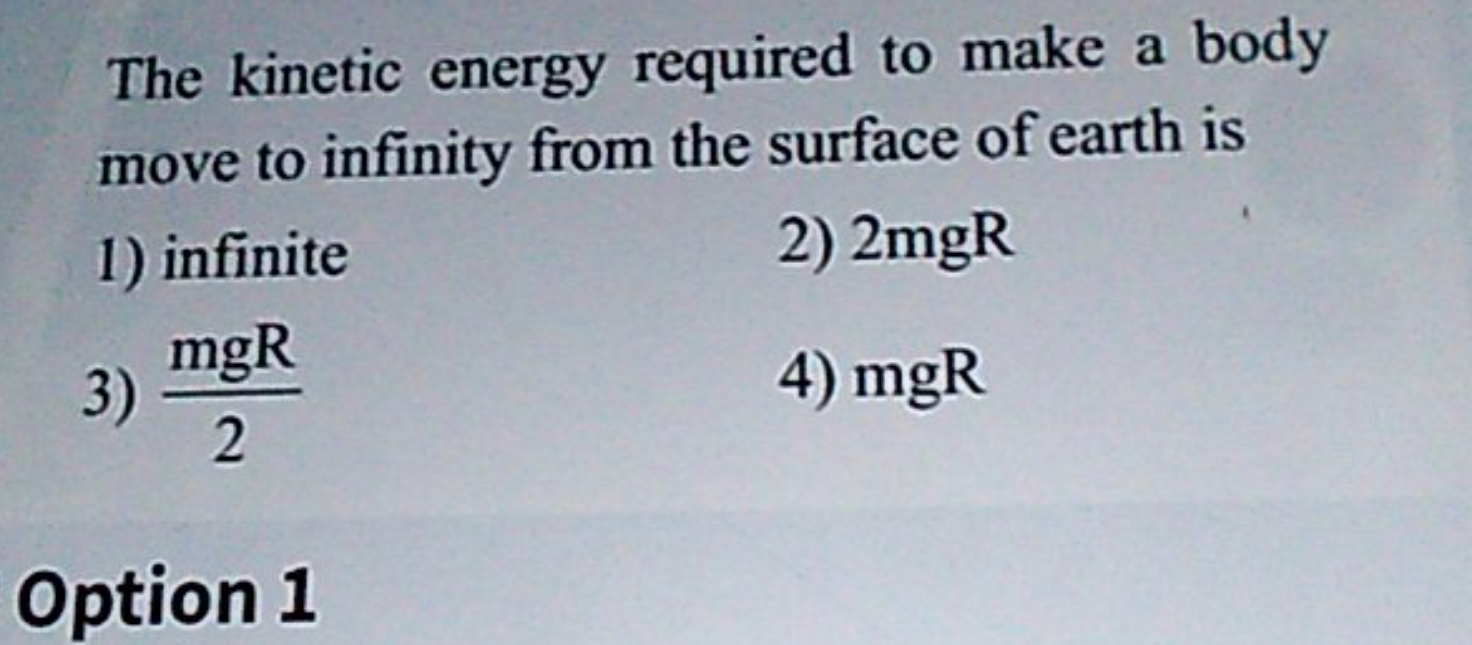 The kinetic energy required to make a body move to infinity from the s