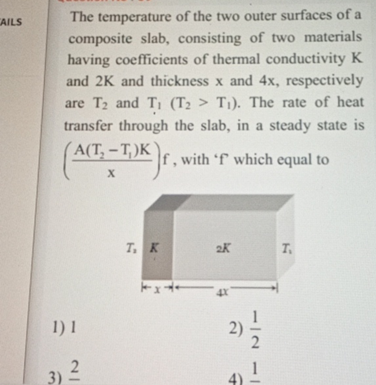 The temperature of the two outer surfaces of a composite slab, consist