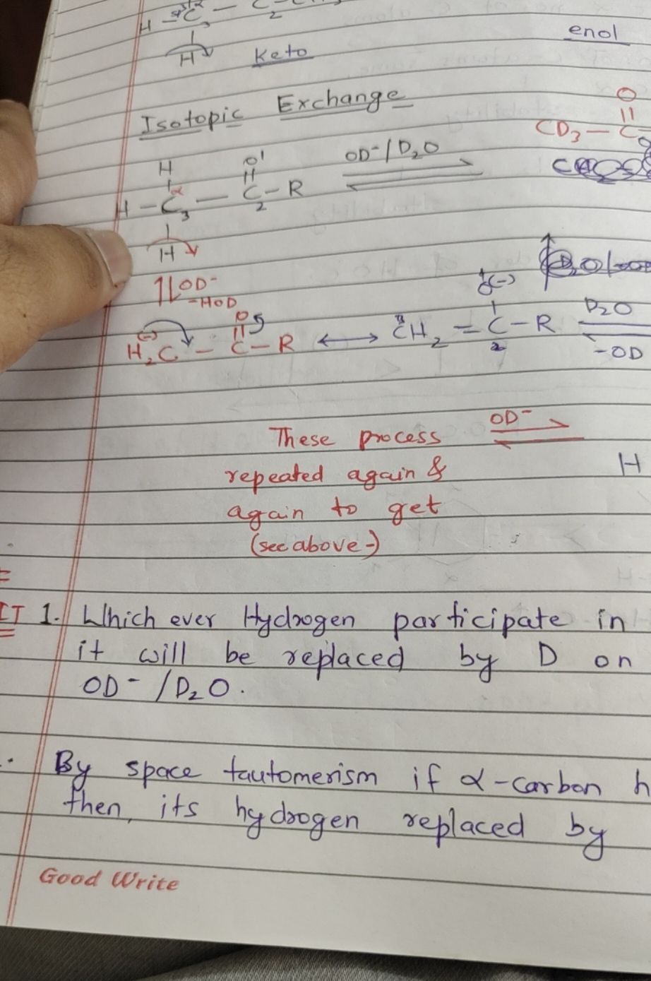 H Keto
enol

Isotopic Exchange
13C2​−R Hz​
10−40D​
These process
OD−​
