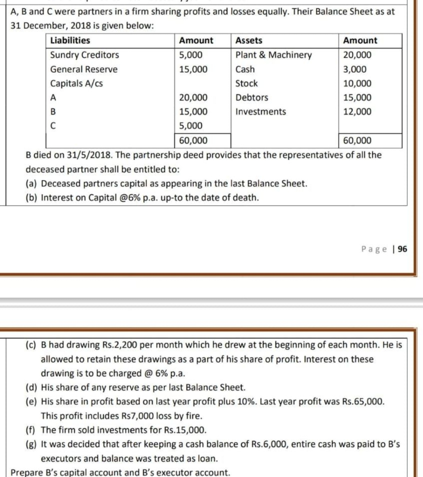 A,B and C were partners in a firm sharing profits and losses equally. 