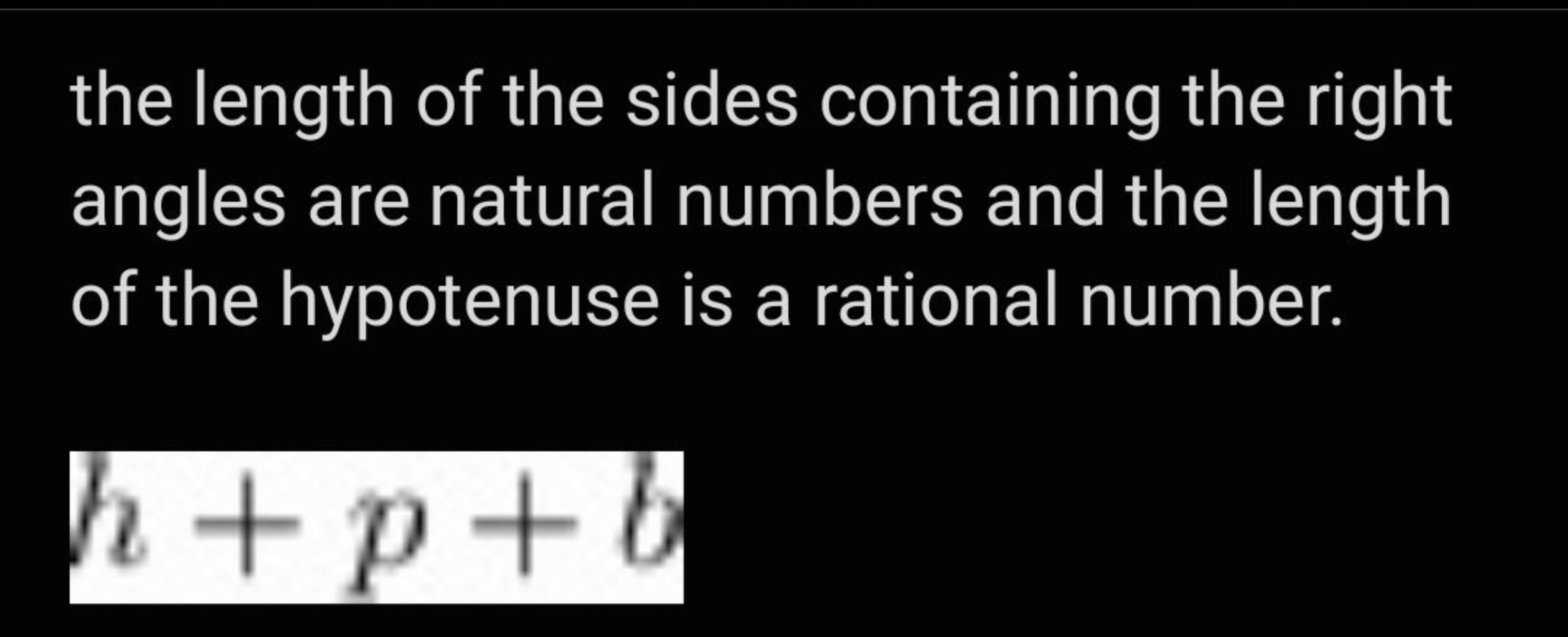 the length of the sides containing the right angles are natural number