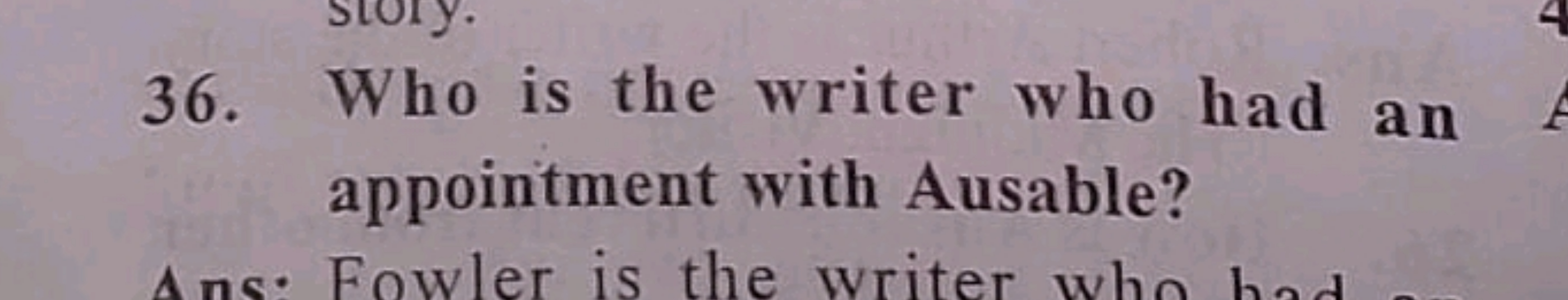 36. Who is the writer who had an appointment with Ausable?