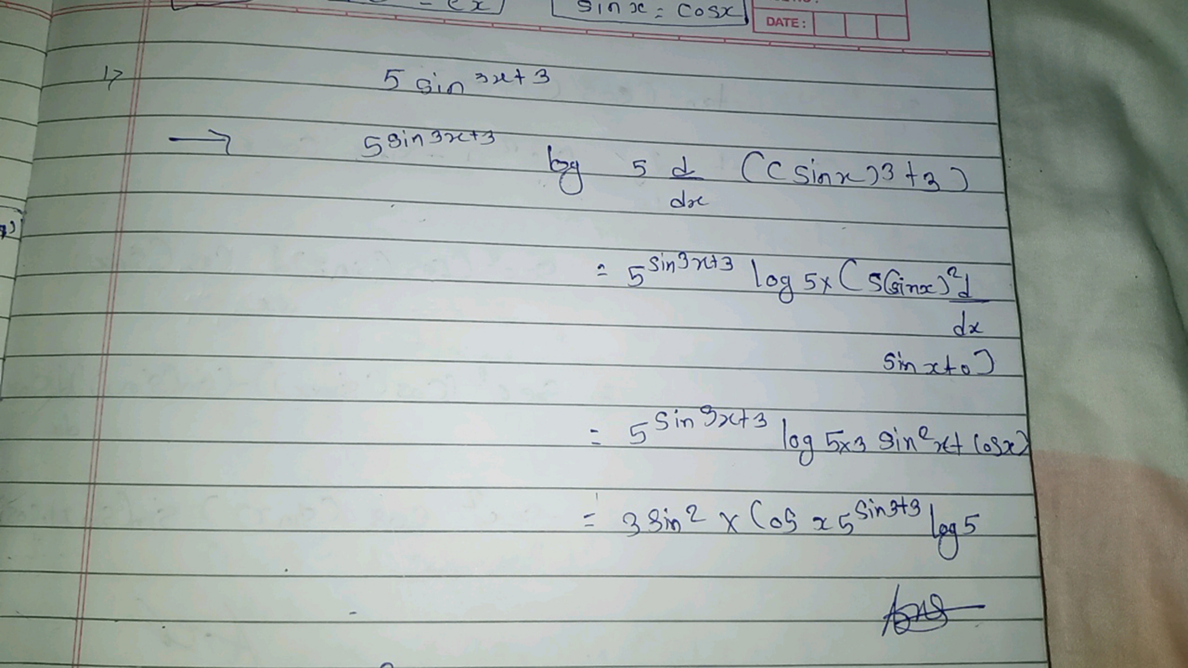 17
\[
\begin{array}{l}
5 \sin 3 x+3 \\
\rightarrow 5^{\sin 3 x+3} \tex