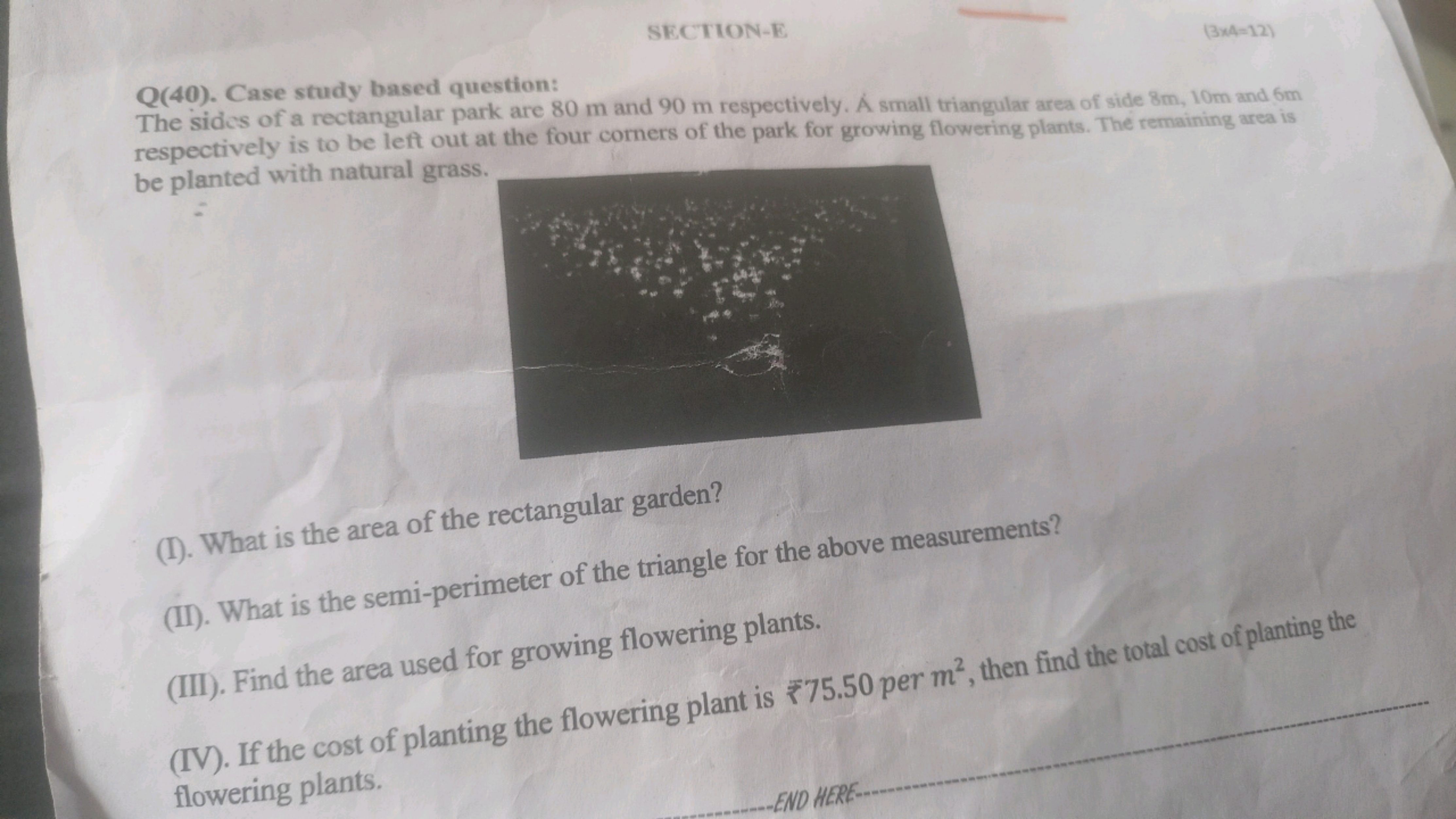 SECTION-E
(3x4-12)
Q(40). Case study based question:
The sides of a re