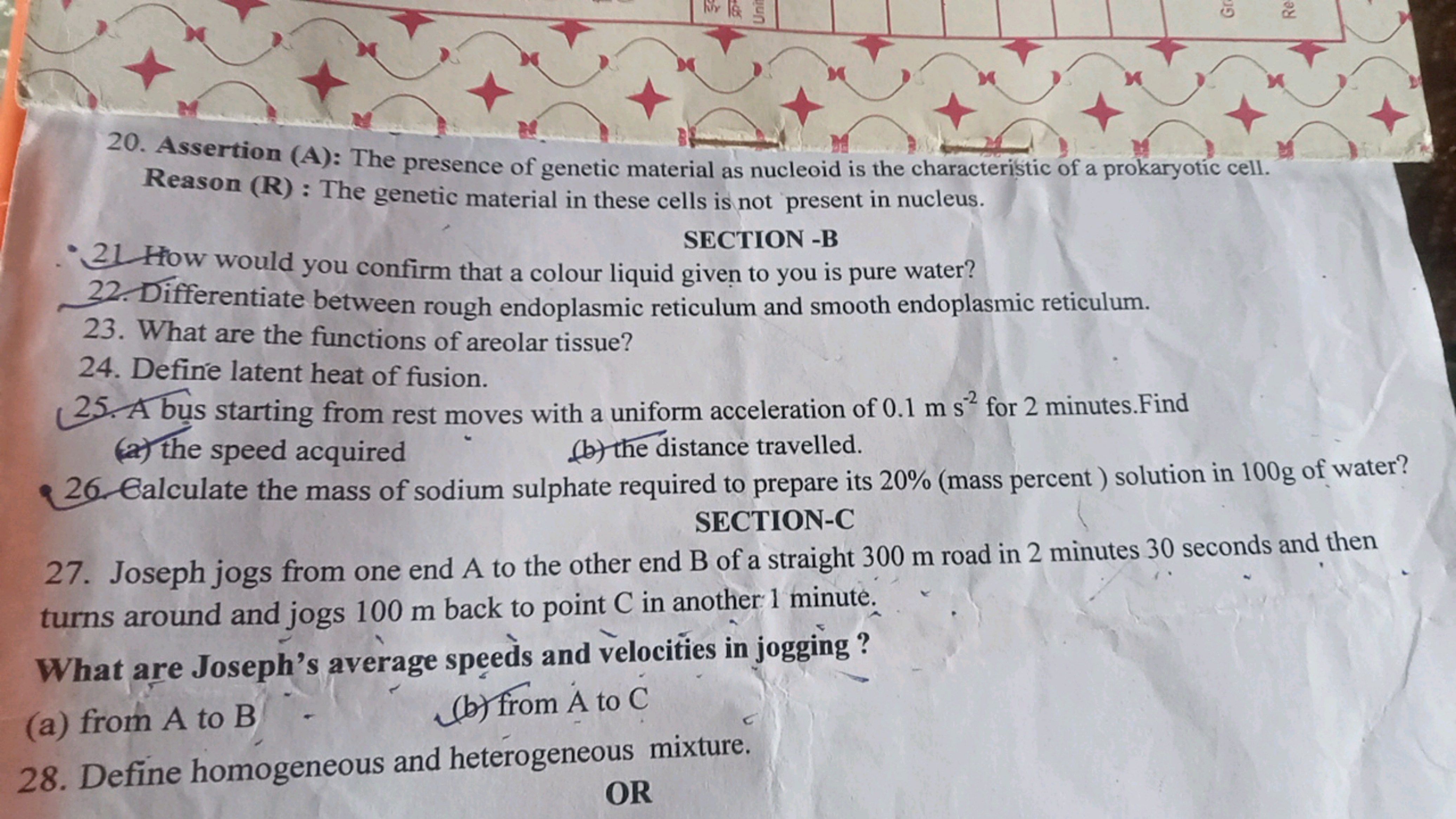 20. Assertion (A): The presence of genetic material as nucleoid is the