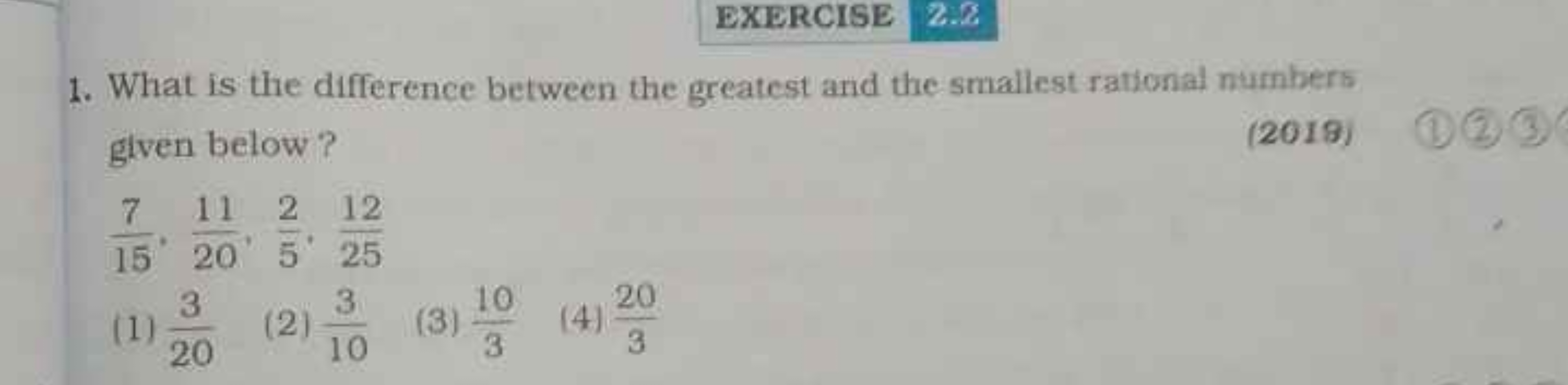 EXERCISE 2.2
1. What is the difference between the greatest and the sm