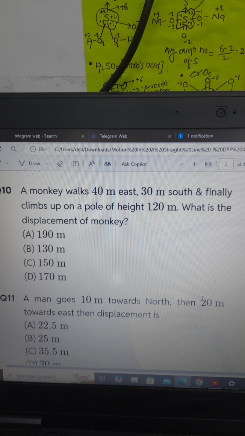 
- H2​SO4​ [ara's acid]
Avg axial no 2=26−2​=2
of 5
- CrOSS−2​
0−1
(○)