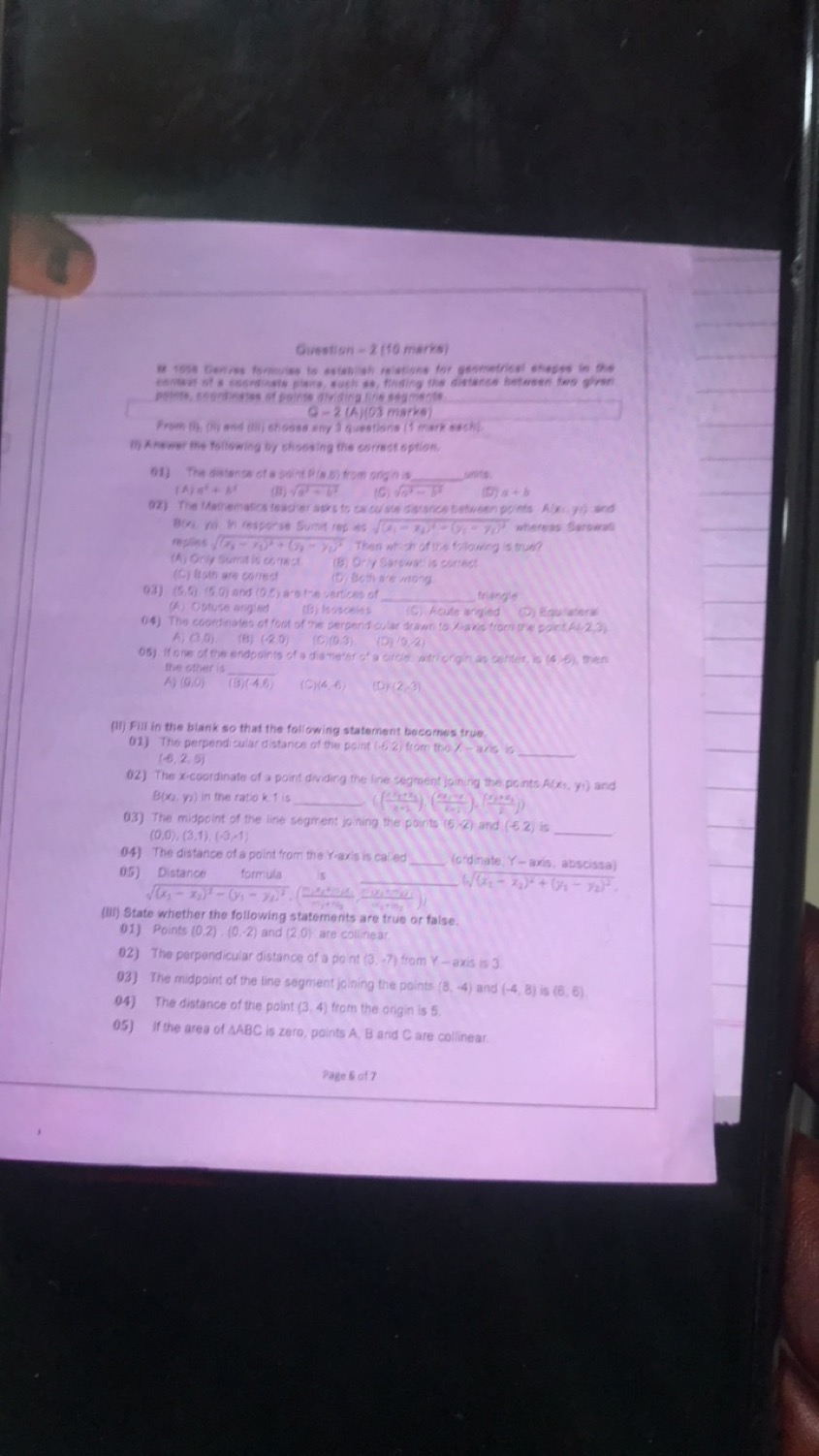 Question −2(10 mierks )
9−2(f)(08 ms ike )
(i) Answer mit following by