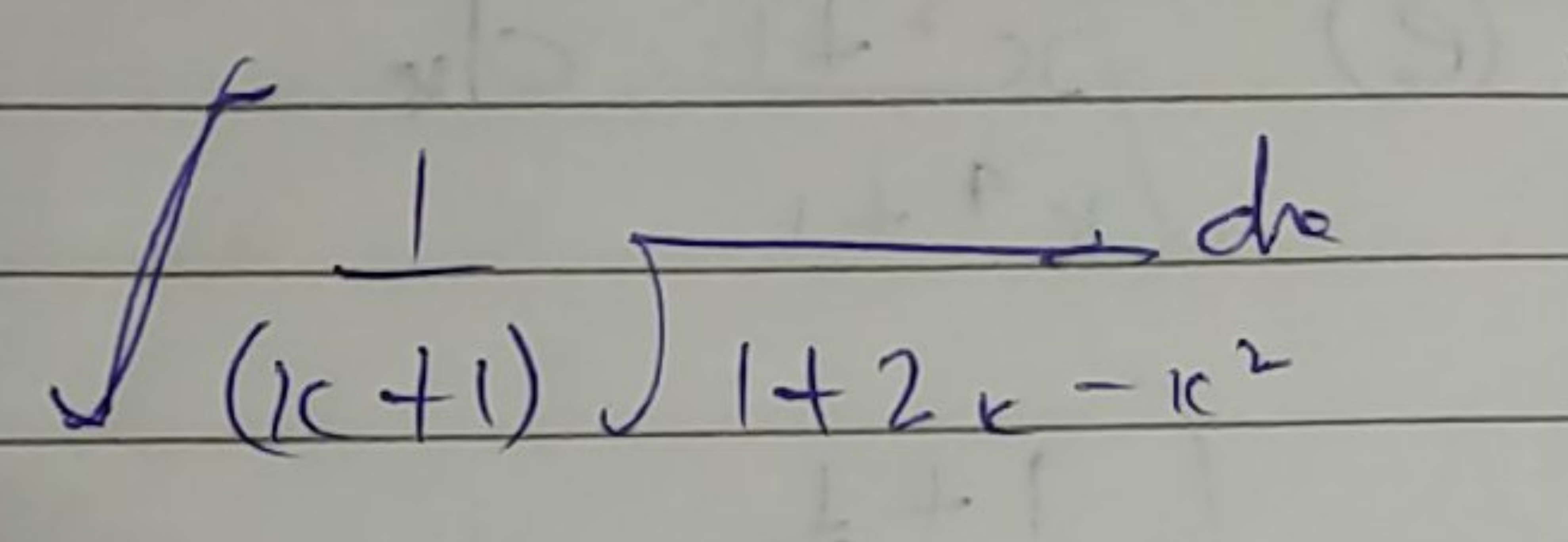 ∫(x+1)1​1+2x−x2​dx