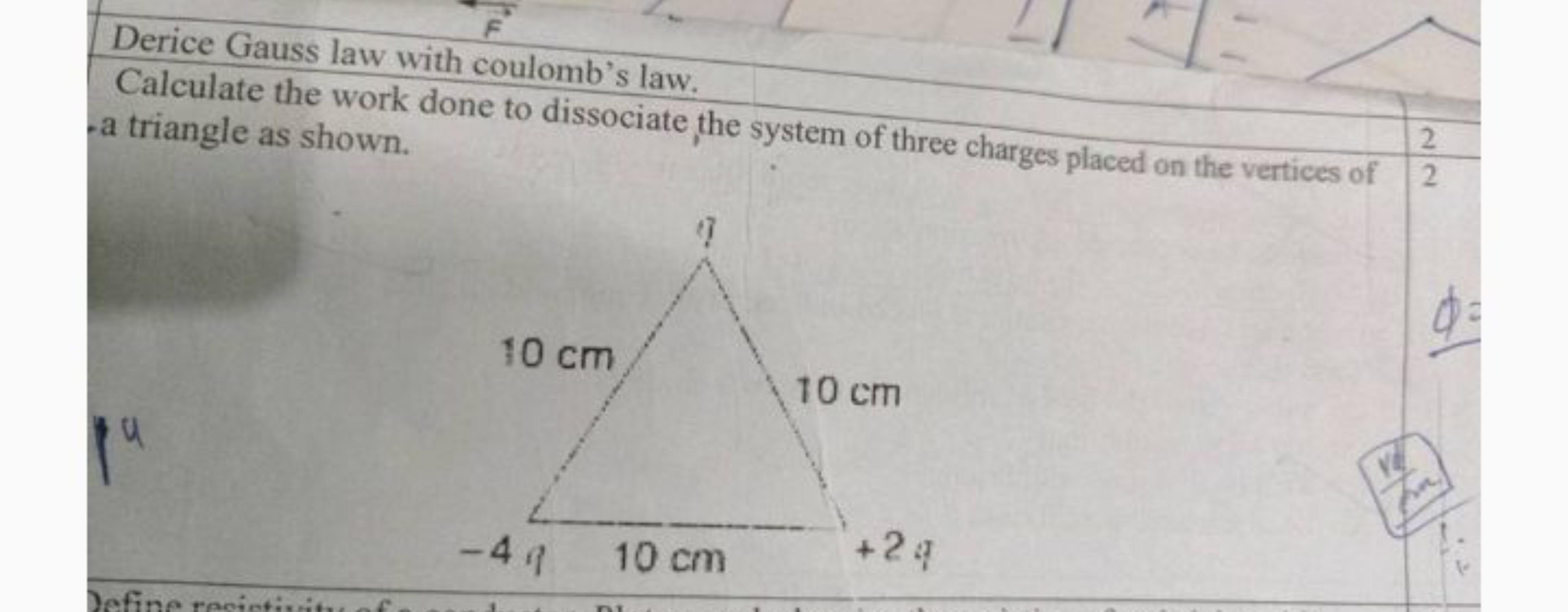 Derice Gauss law with coulomb's law.
Calculate the work done to dissoc