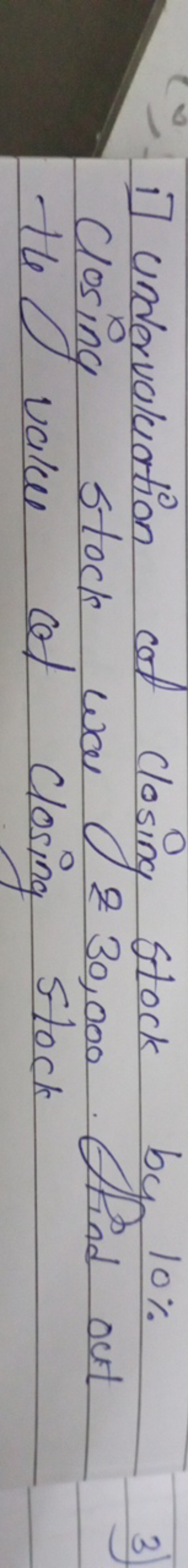 1] undervaluation cot closing stock by 10% closing stock war \& 30,000