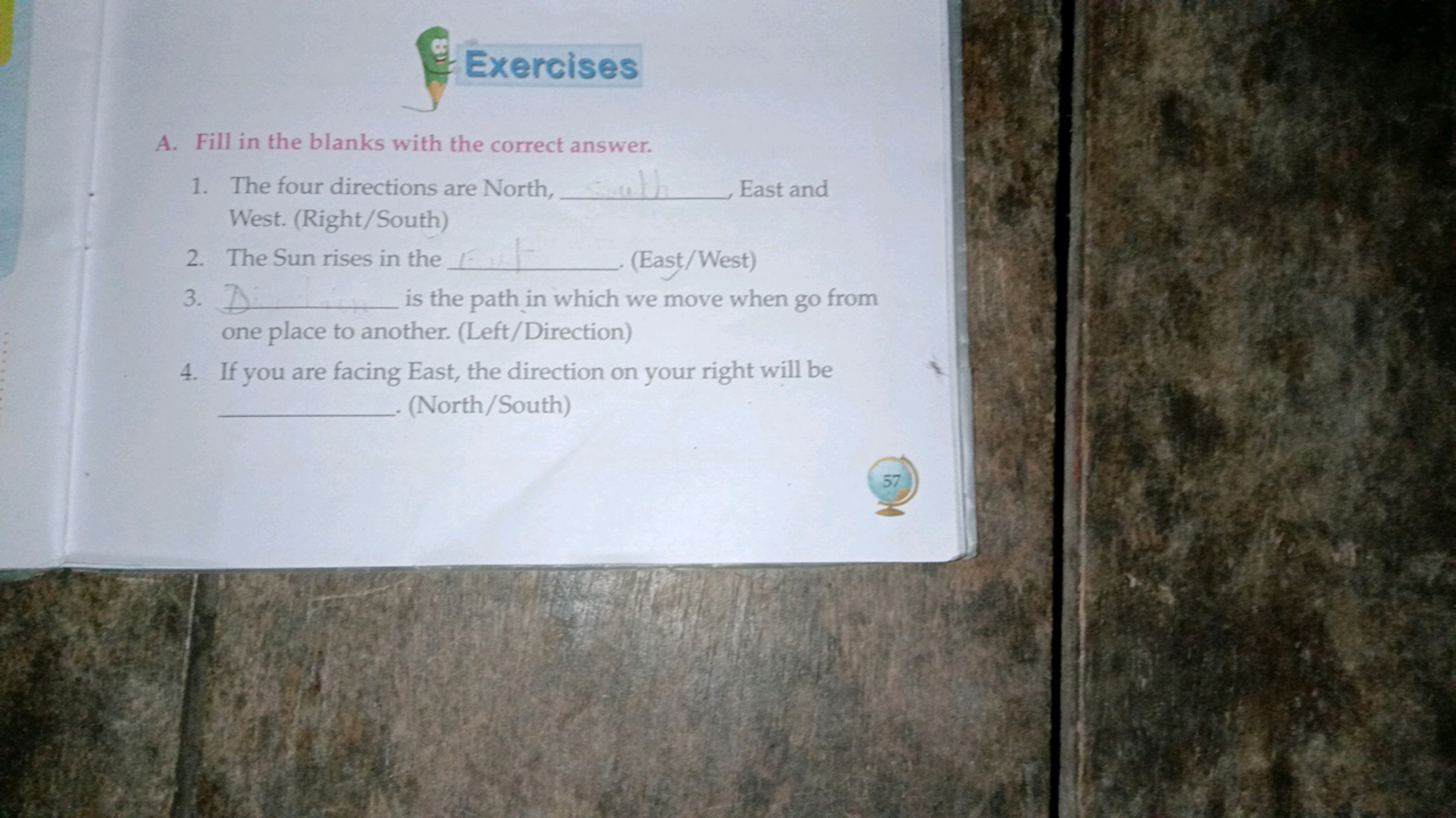 Exercises
A. Fill in the blanks with the correct answer.
1. The four d