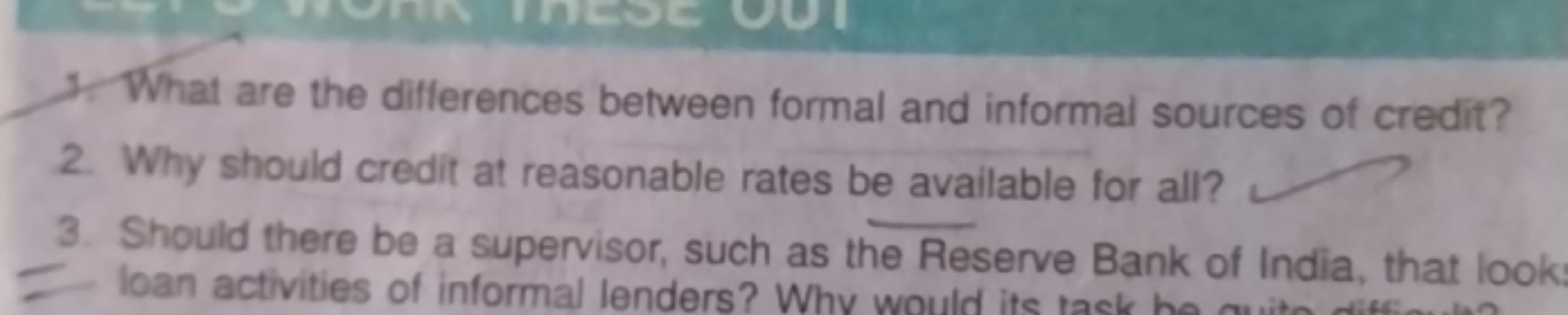 1. What are the differences between formal and informal sources of cre