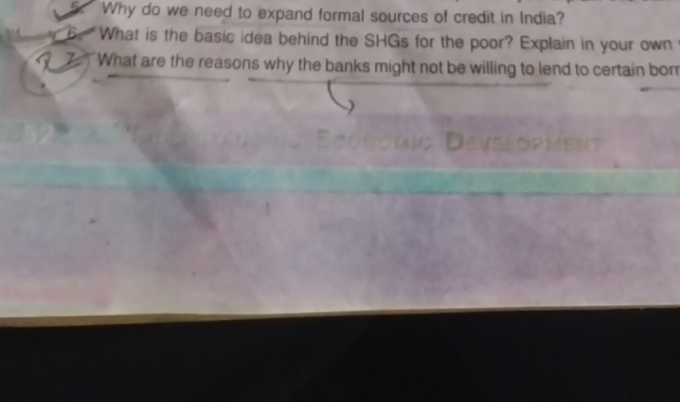 5. Why do we need to expand formal sources of credit in India?
b. What