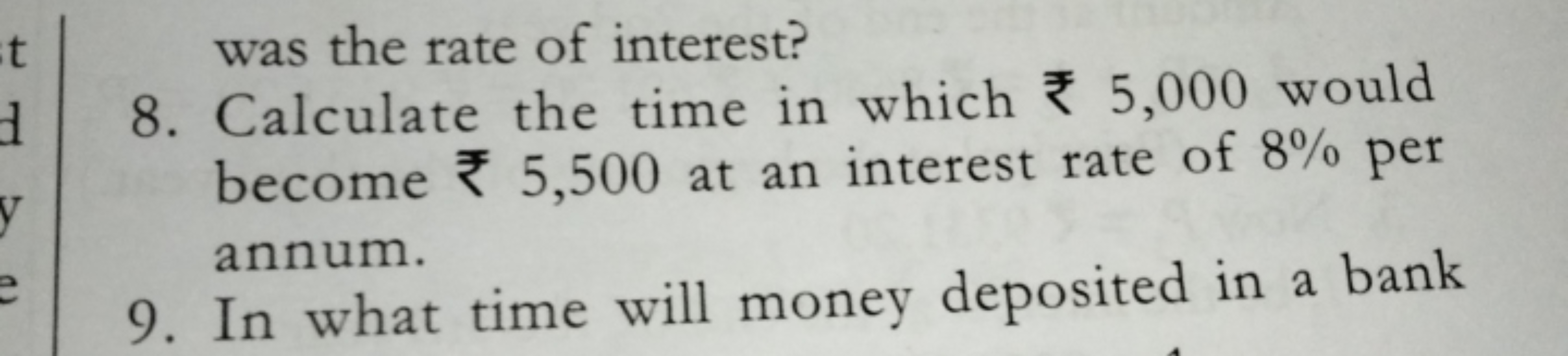 t
d
y
e
was the rate of interest?
8. Calculate the time in which
Hv
5,