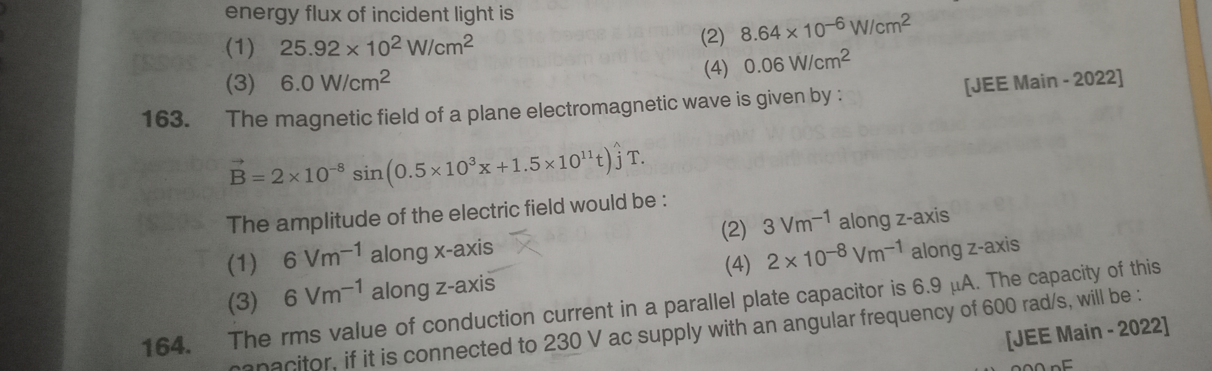 energy flux of incident light is