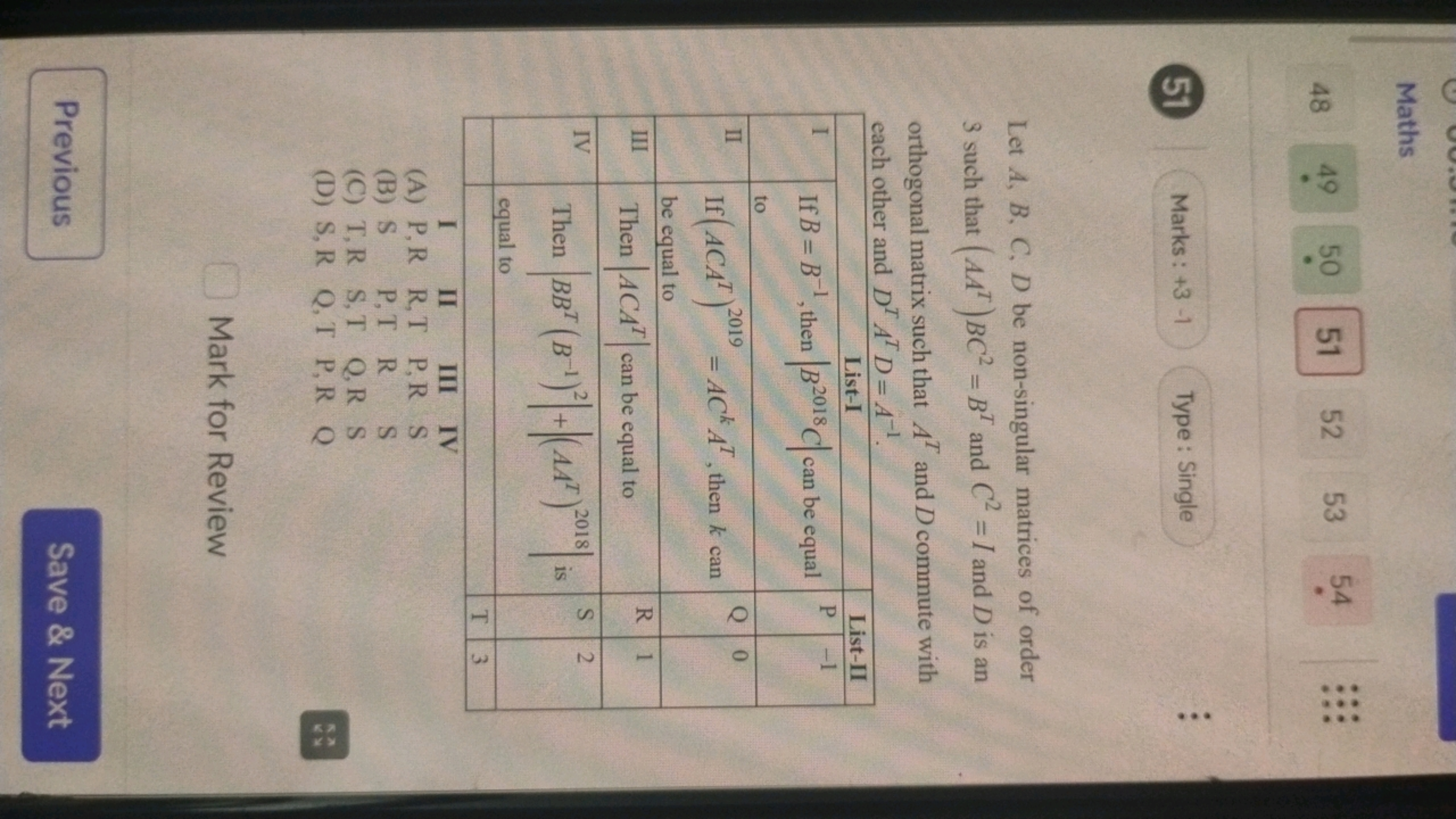 Maths
48
49
50
51
52
53
54
51
Marks : +3 -1
Type : Single

Let A,B,C,D