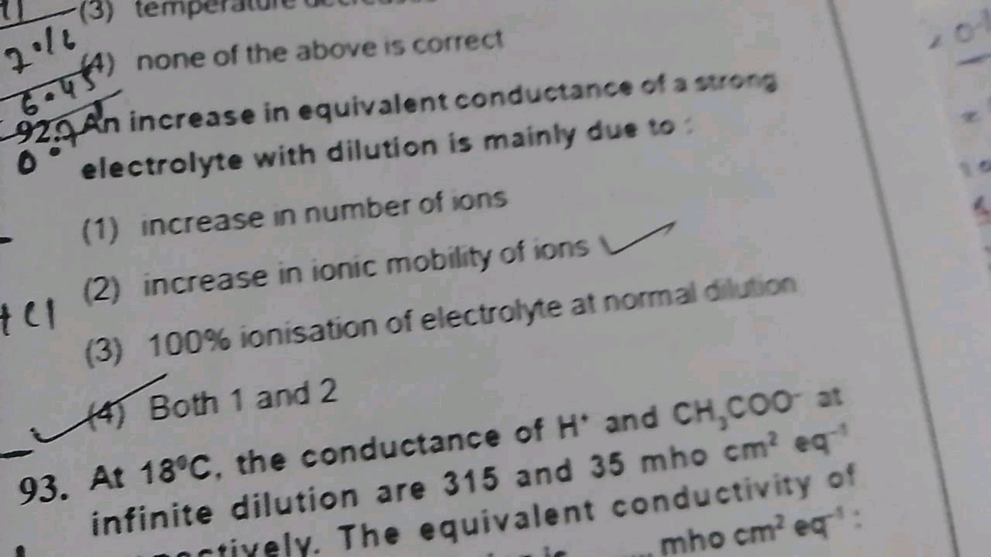 7.16
(4) none of the above is correct
92. In increase in equivalent co