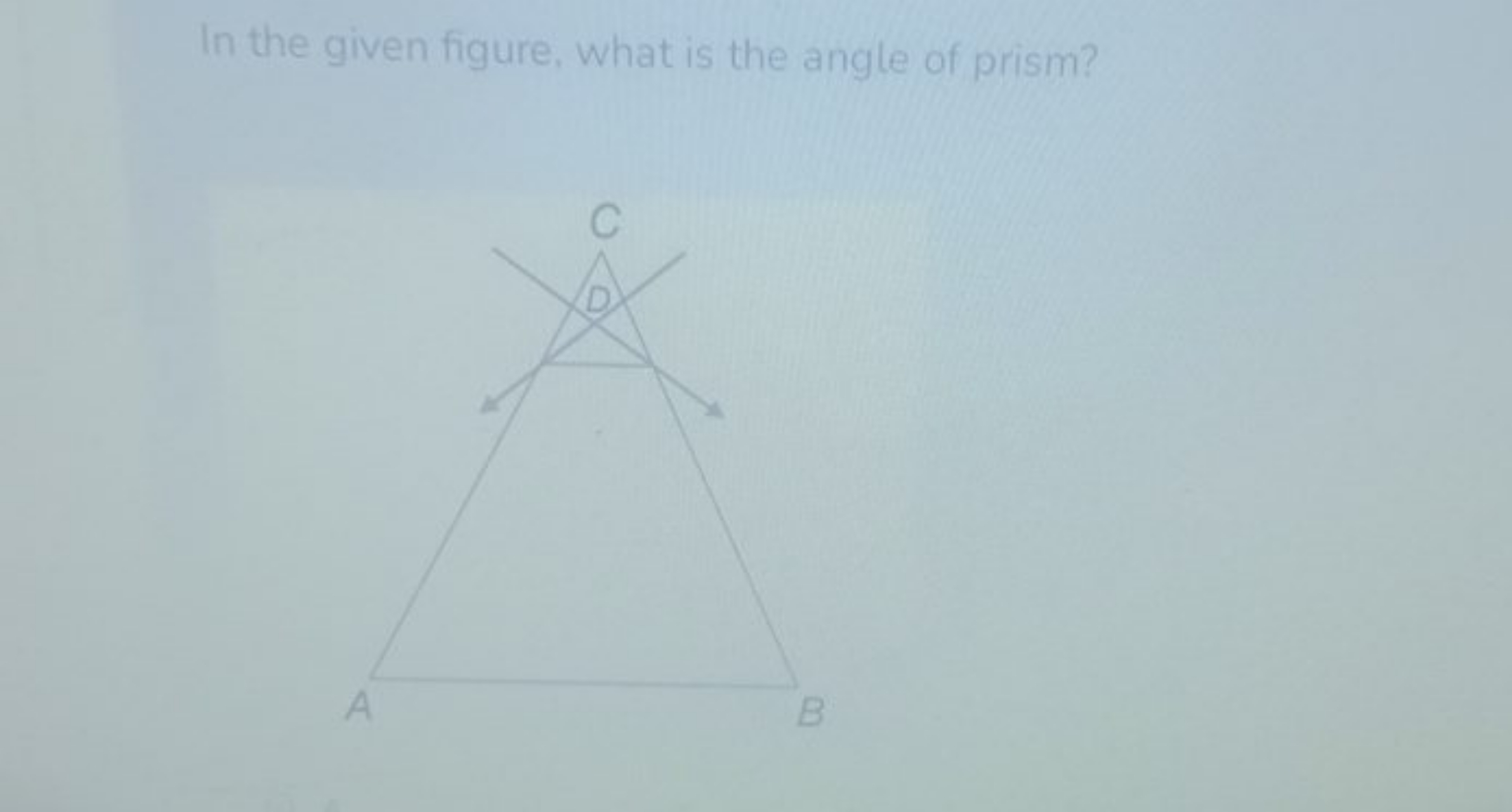 In the given figure, what is the angle of prism?