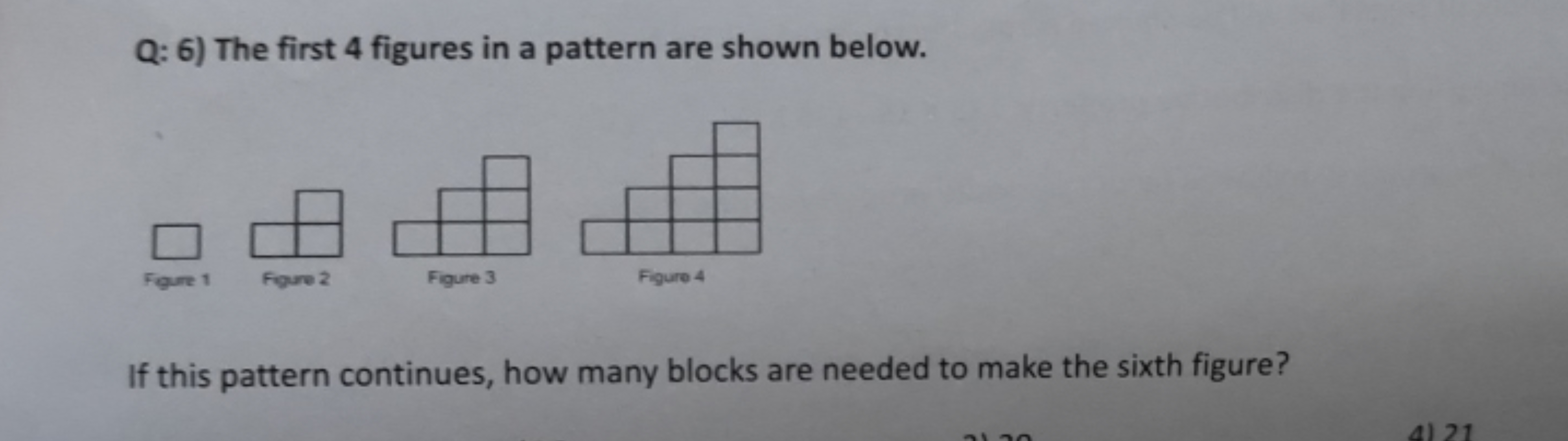 Q: 6) The first 4 figures in a pattern are shown below. □
Figure 1
Fgu